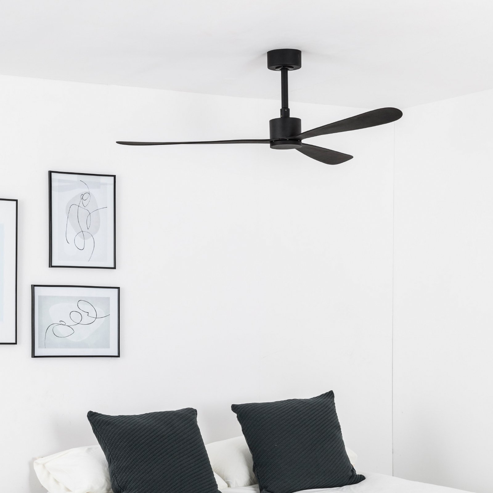 Amelia ceiling fan, DC motor, 3 blades, black