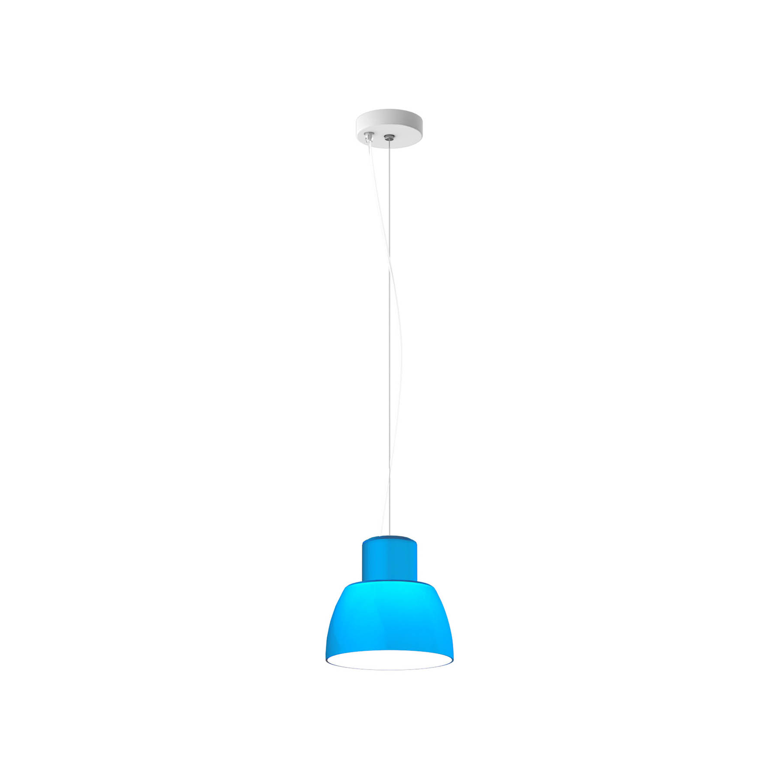 Candeeiro suspenso Nemo Lorosae, azul, Ø 20 cm, vidro, E27