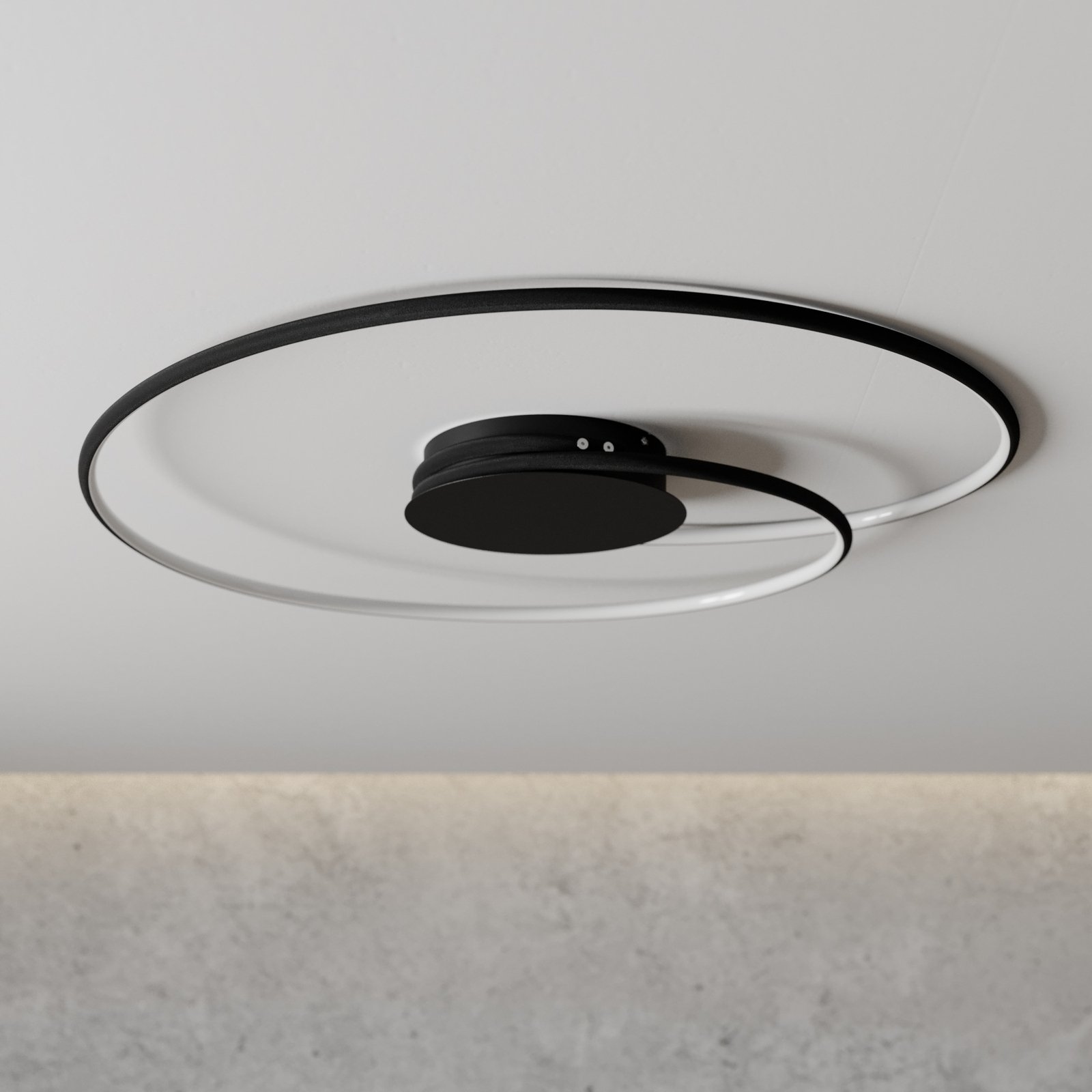 Lindby Joline LED plafondlamp, zwart, 70 cm