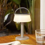 Lindby LED-aurinkopöytävalaisin Mikkel, beige, himmennettävä, 7 cm