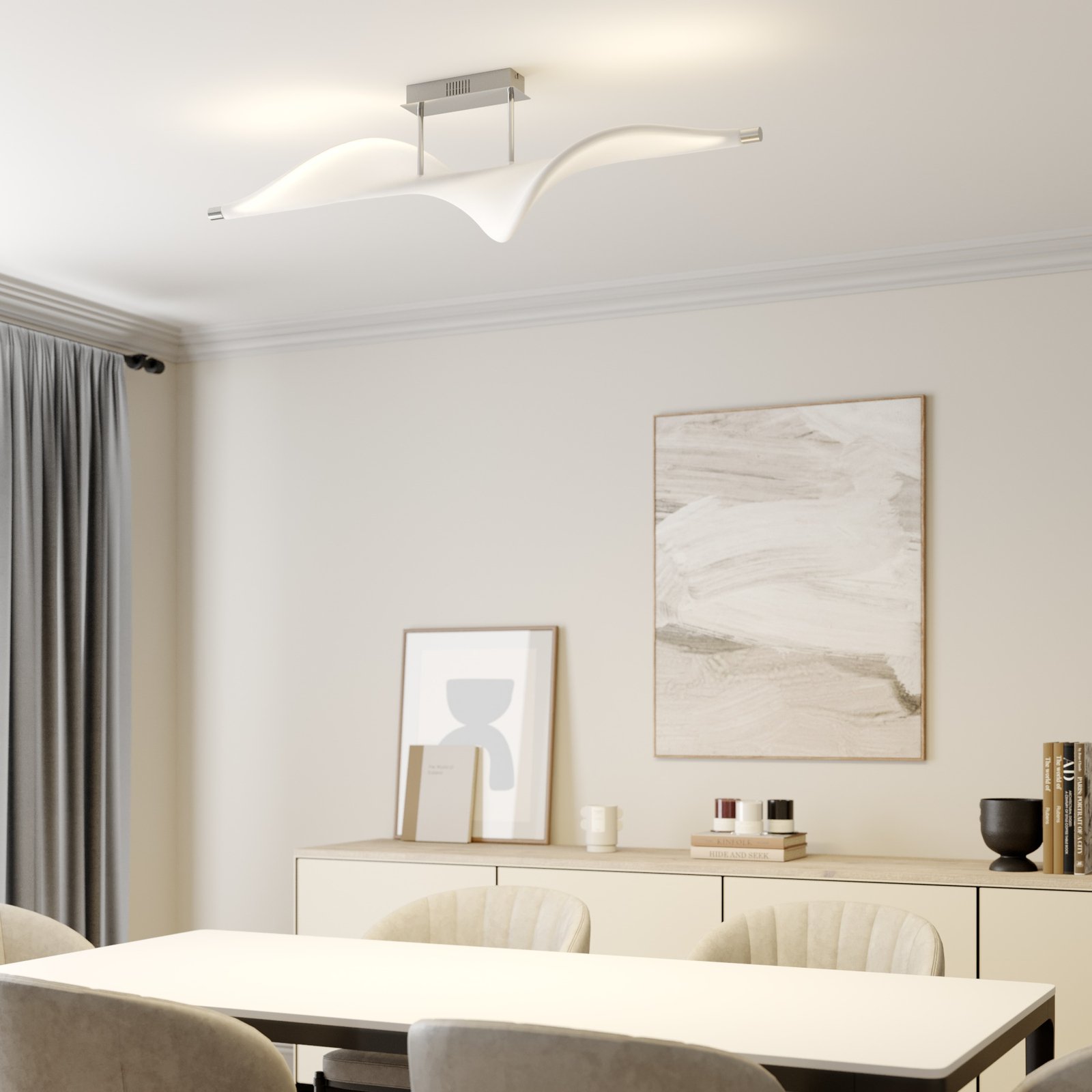Edano LED Plafonnier White/Chrome - Lucande