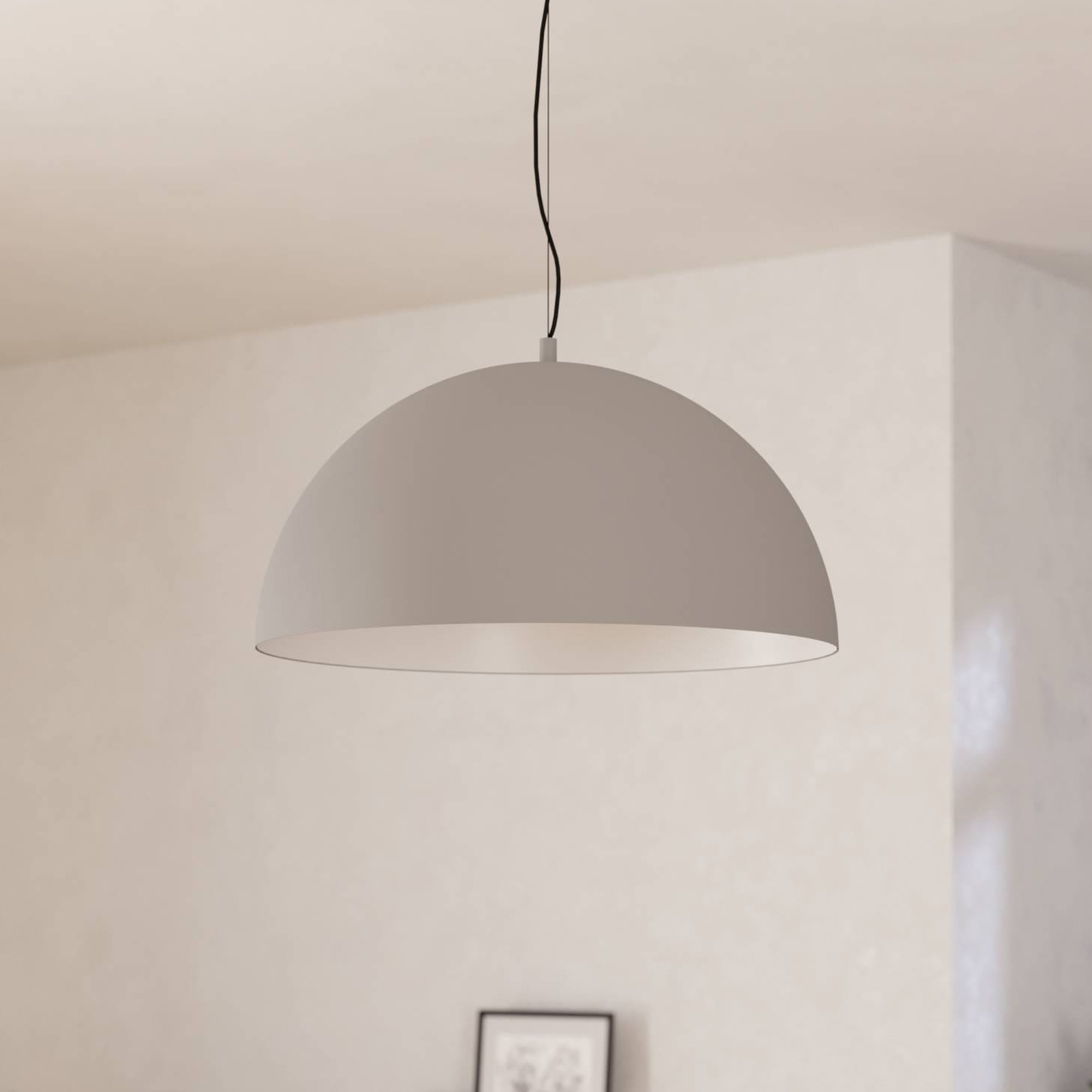 Gaetano 1 pendant light, Ø 53 cm, grey/white, steel