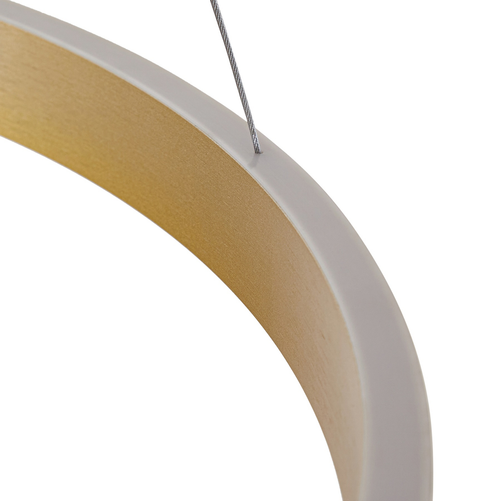 Lucande LED Pendant lamp Yonam, gold, Ø 80cm