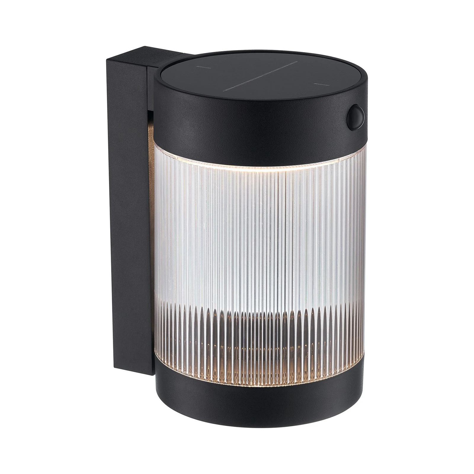 Saules enerģijas āra sienas lampa „Coupar“, melna, plastmasa, IP44