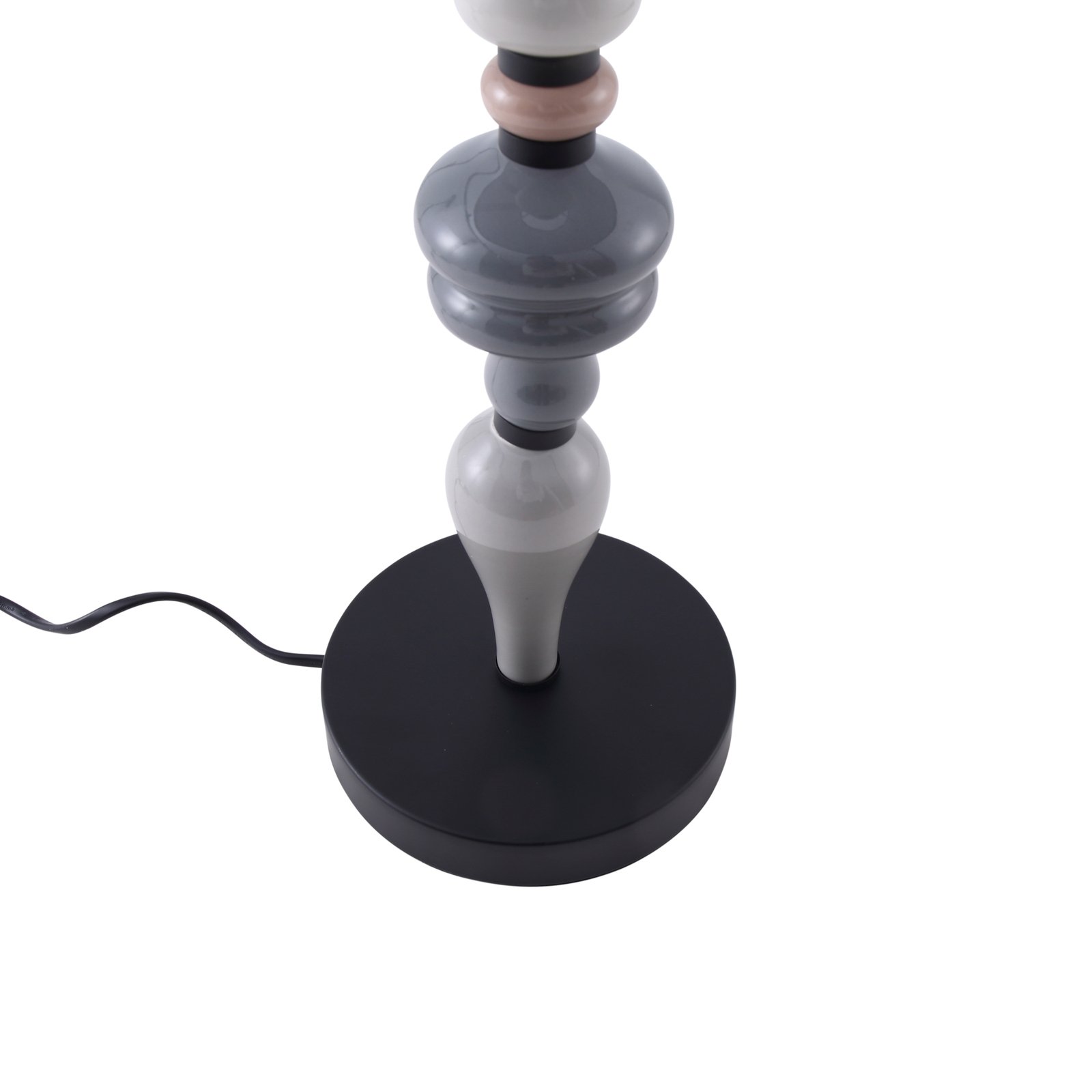 Lindby lampe à poser Haldorin, gris/noir, textile, 62 cm