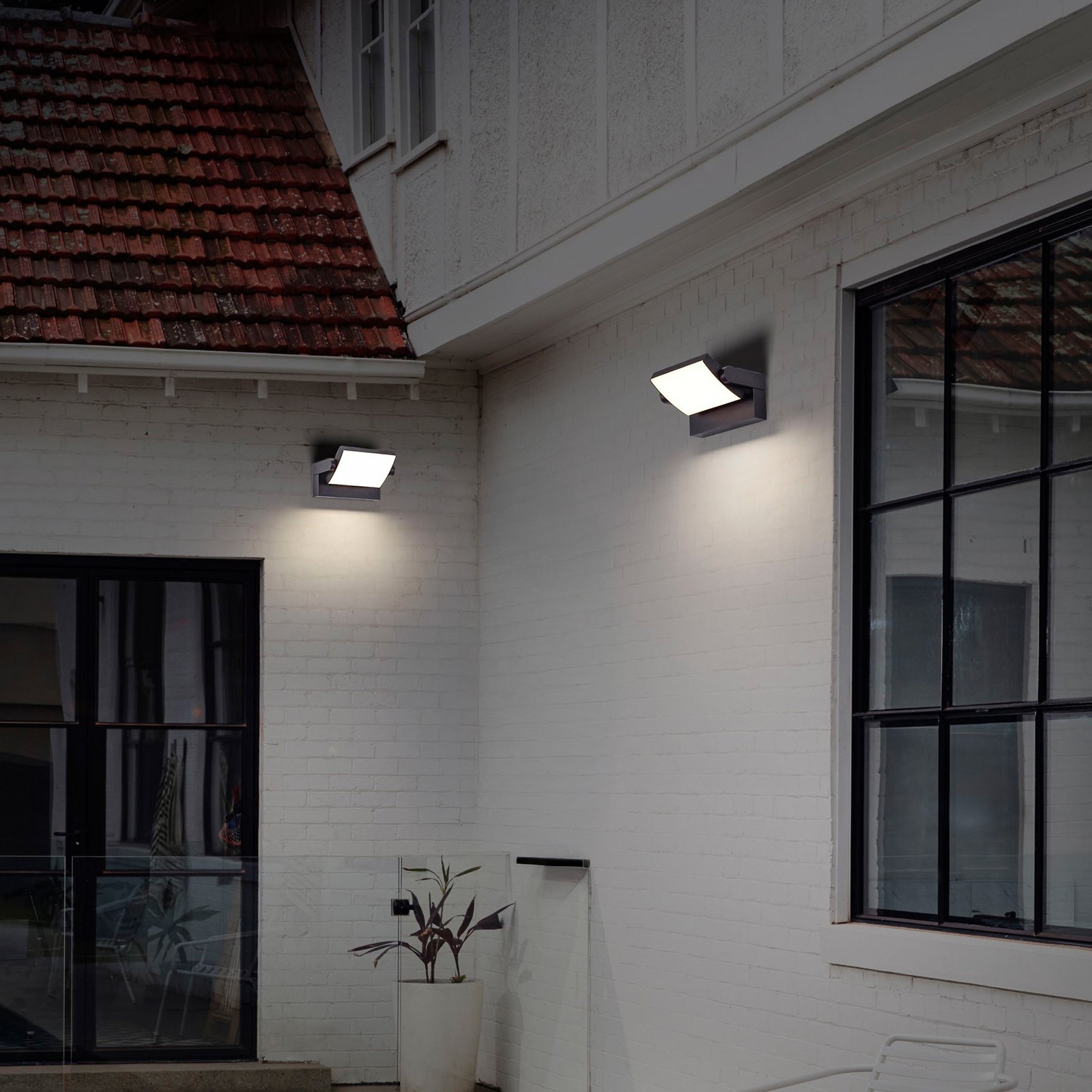 LED sieninis šviestuvas CMD 9080, antracito spalvos, plotis 21 cm, IP54