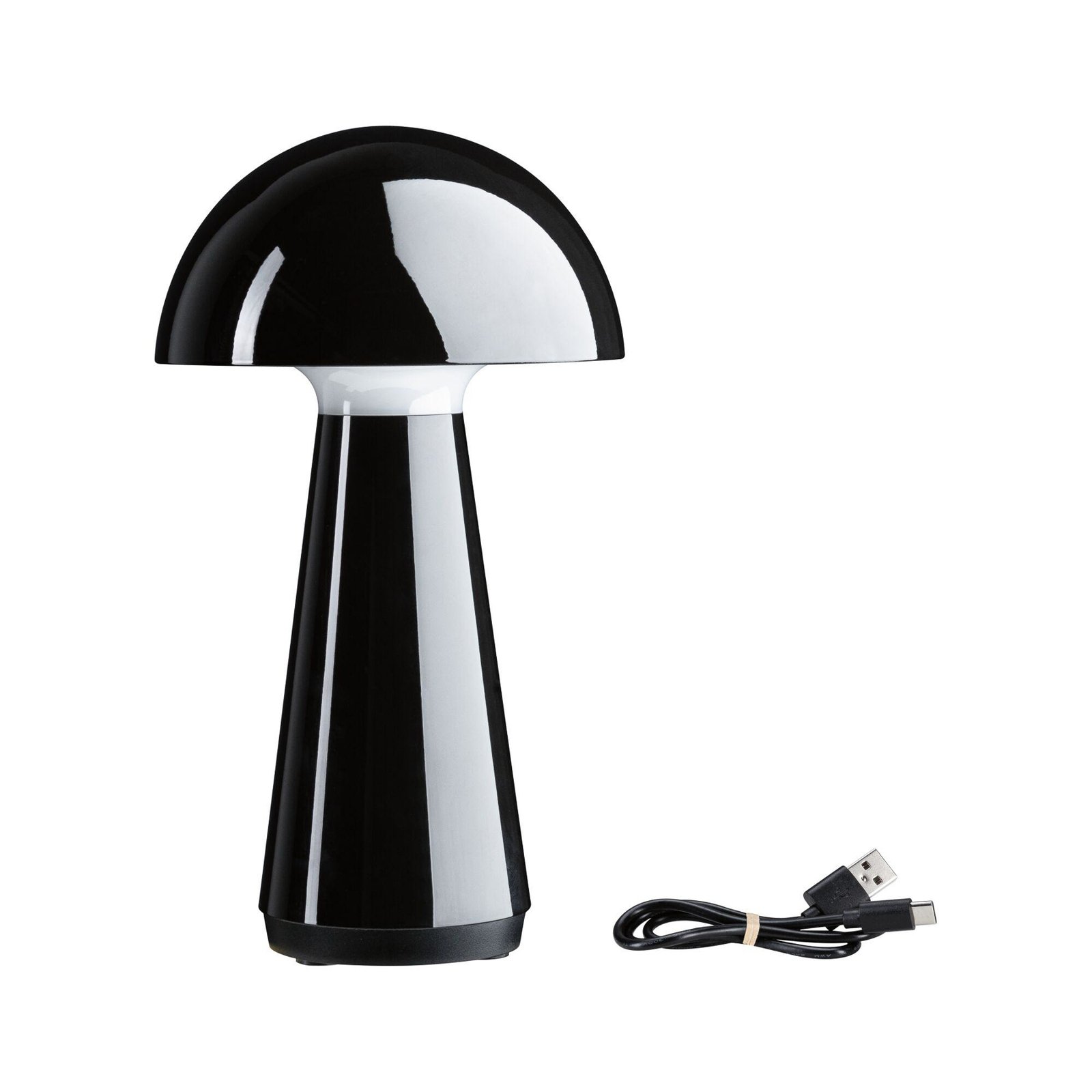 Paulmann LED акумулаторна настолна лампа Onzo, черна, пластмаса, IP44