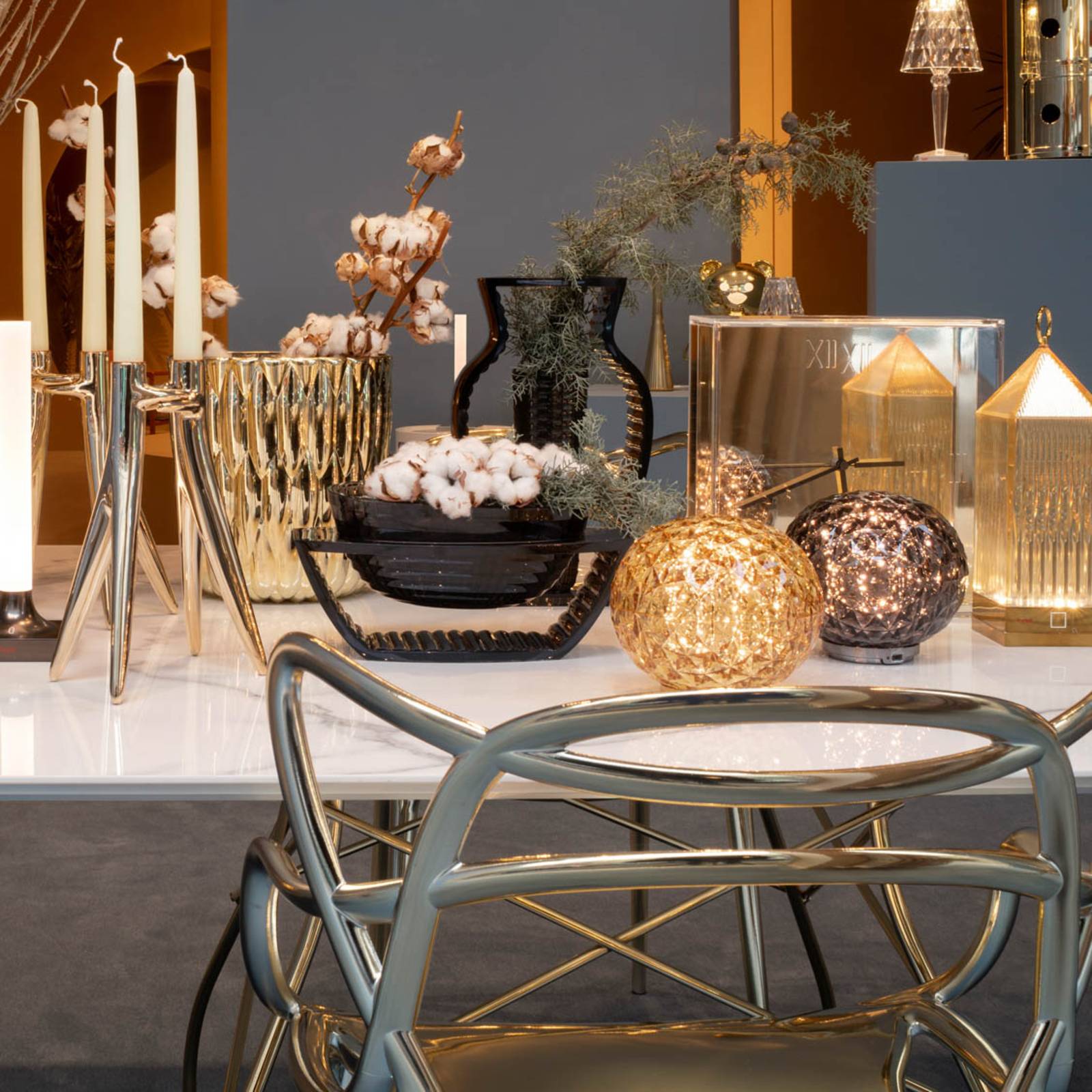 Kartell Mini Planet lampa stołowa żółta