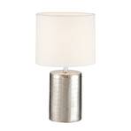 Prata lampă de masă, cilindrică, alb/argintiu
