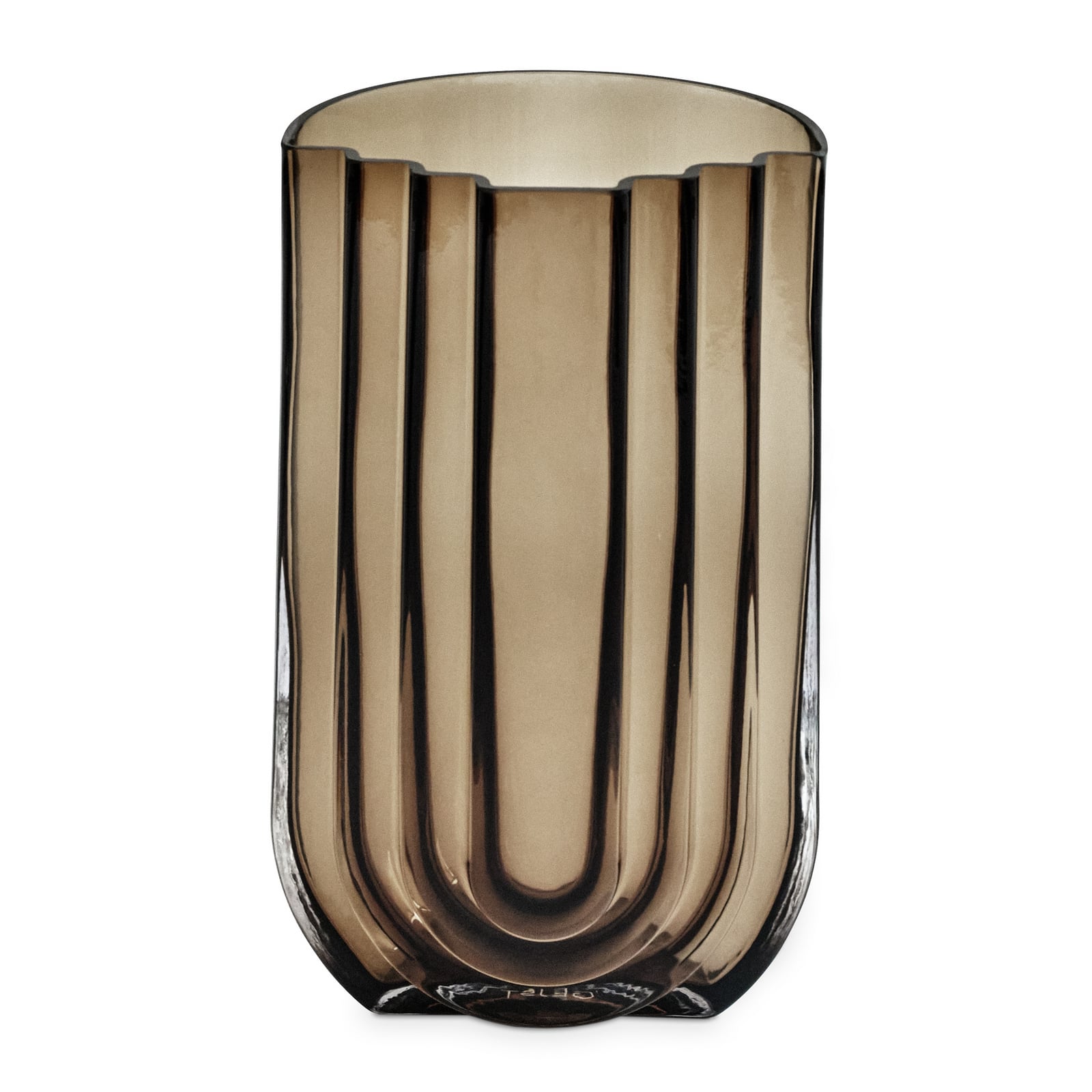 Jarrón Vima, gris ahumado, 29 cm de altura, cristal - GEJST