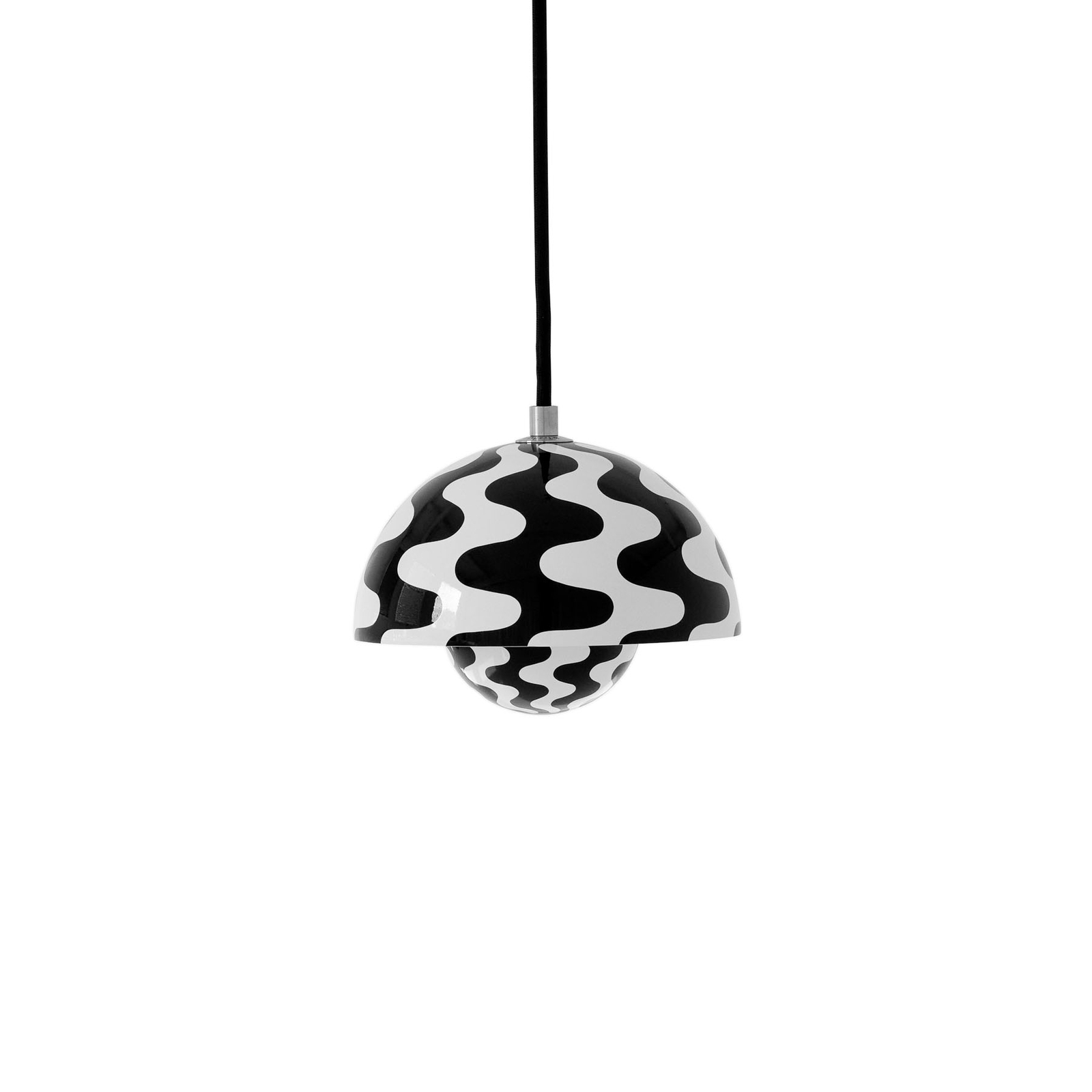 &Tradition lampada a sospensione Flowerpot VP10, Ø 16 cm, nero/bianco