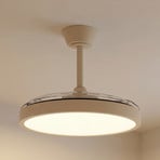 Lindby LED stropni ventilator Orasu, premer 107 cm, bež, CCT