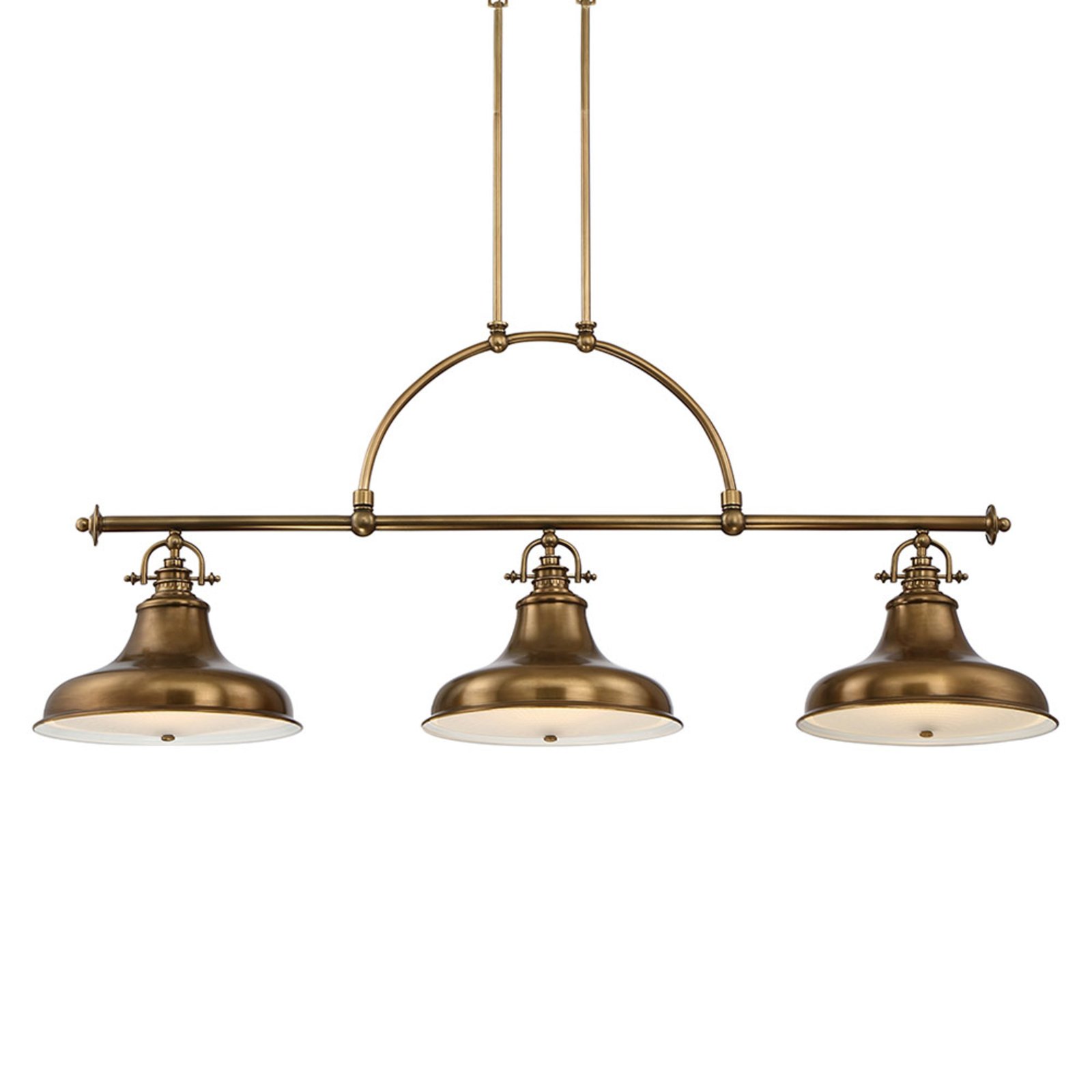 Emery hanging light 3-bulb brass