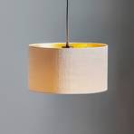 Jari hanging light fabric 1-bulb, white-gold
