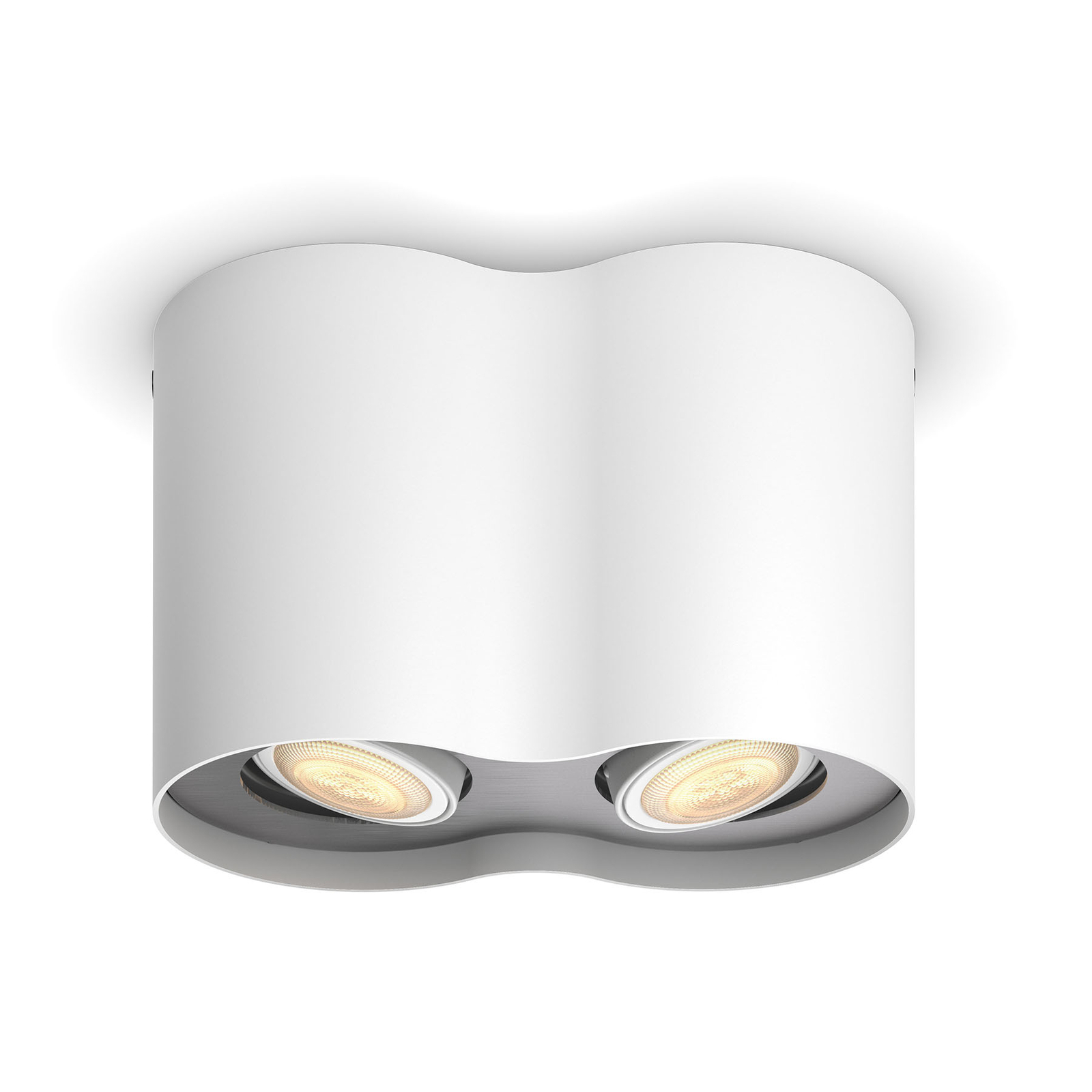 PHILIPS HUE Philips Hue Pillar spot 2-bulb white, for Living / Dining Room, metal, GU10, 5 W, energy efficiency: A, L: 19.3 cm, W: 10.3 cm, H: 12 cm