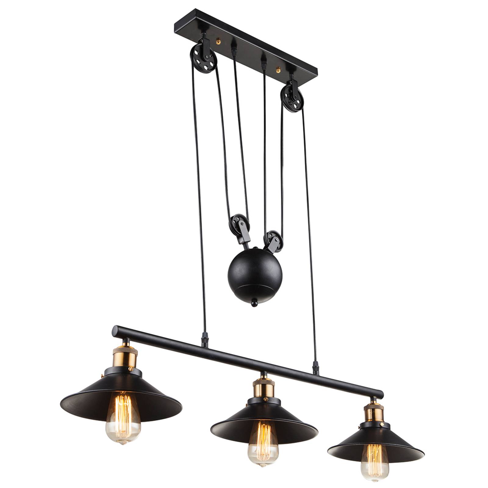 3-bulb pendant light Viktor - height-adjustable | Lights.co.uk