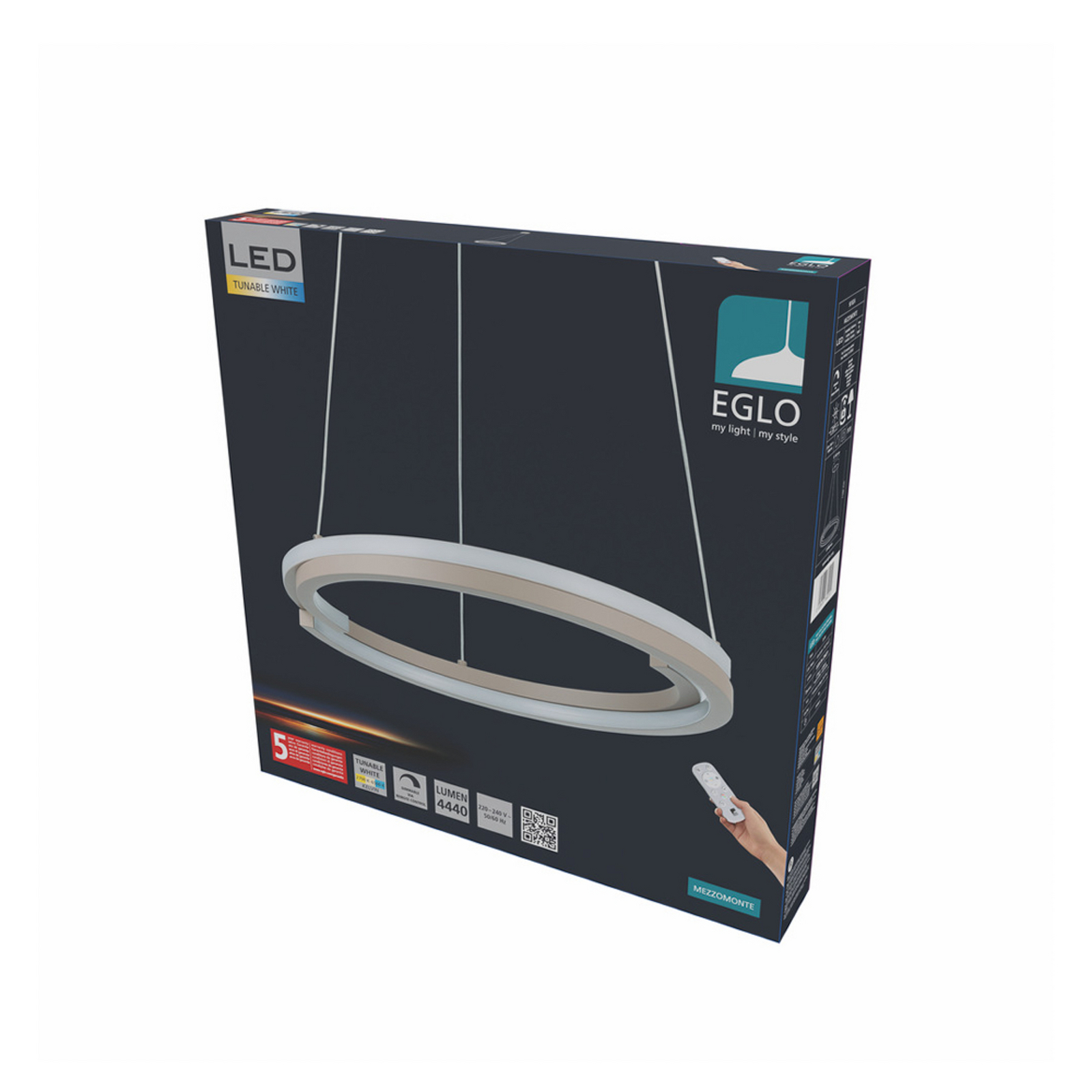 EGLO LED hanglamp MEZZOMONTE, beige, Ø 48 cm, CCT EGLO LED hanglamp MEZZOMONTE, beige, Ø 48 cm, CCT
