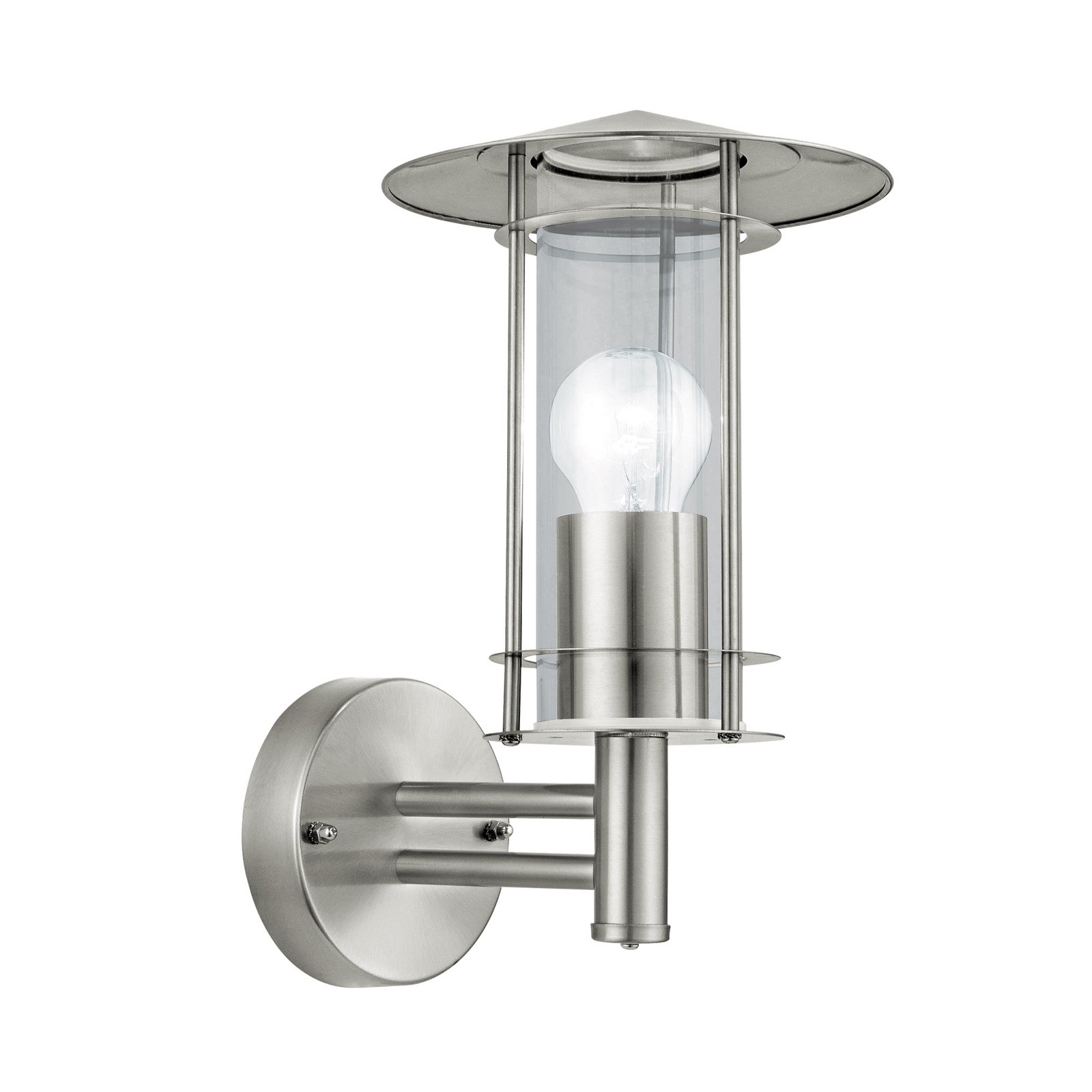 Außenwandlampe Lisio, edelstahlfarben, Höhe 30 cm, Edelstahl