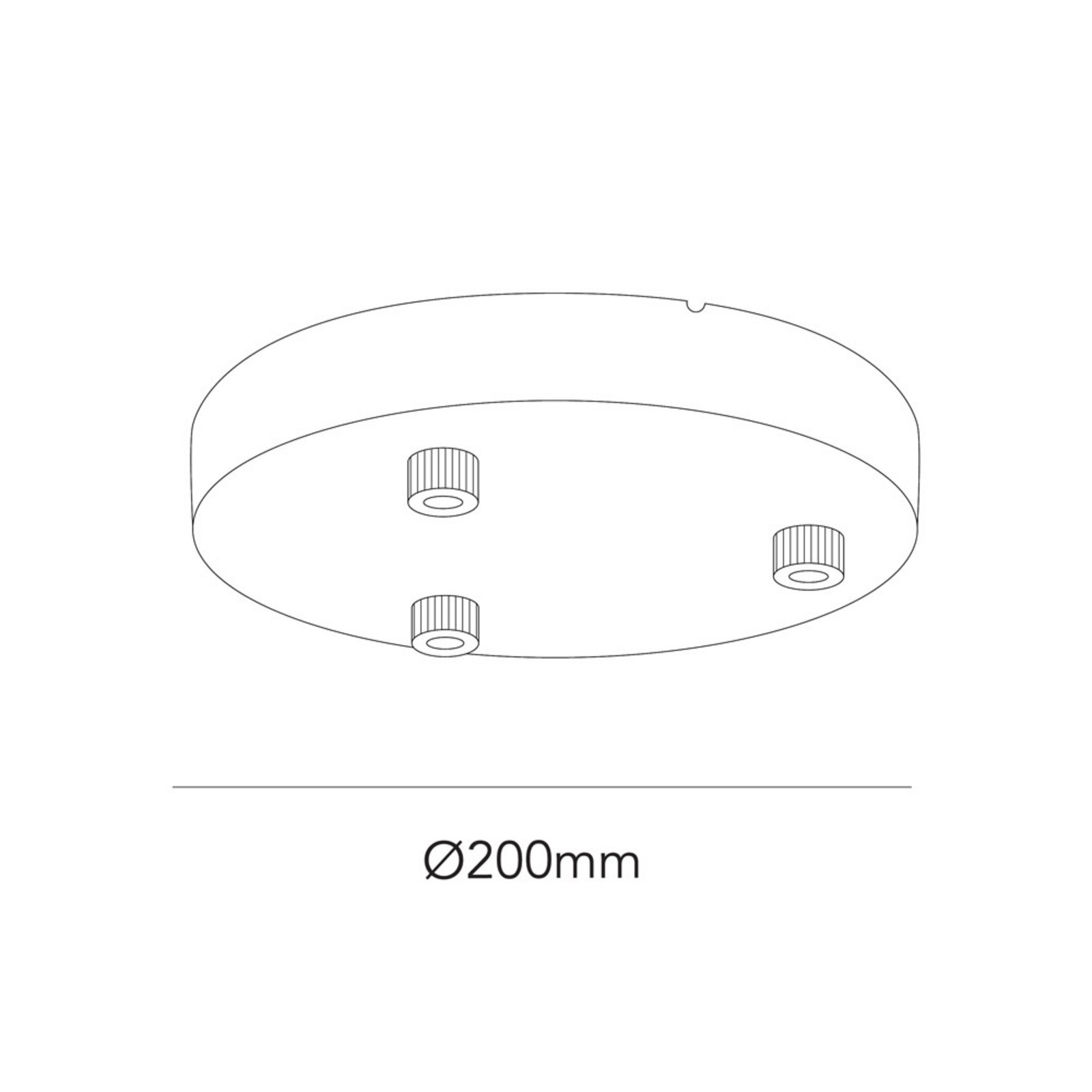 Ceiling Base Ø200/3 Candeeiros Suspensos White - LIGHT-POINT