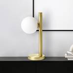 Lampada da tavolo Pomi, a 1 luce, oro/bianco, vetro, altezza 28 cm