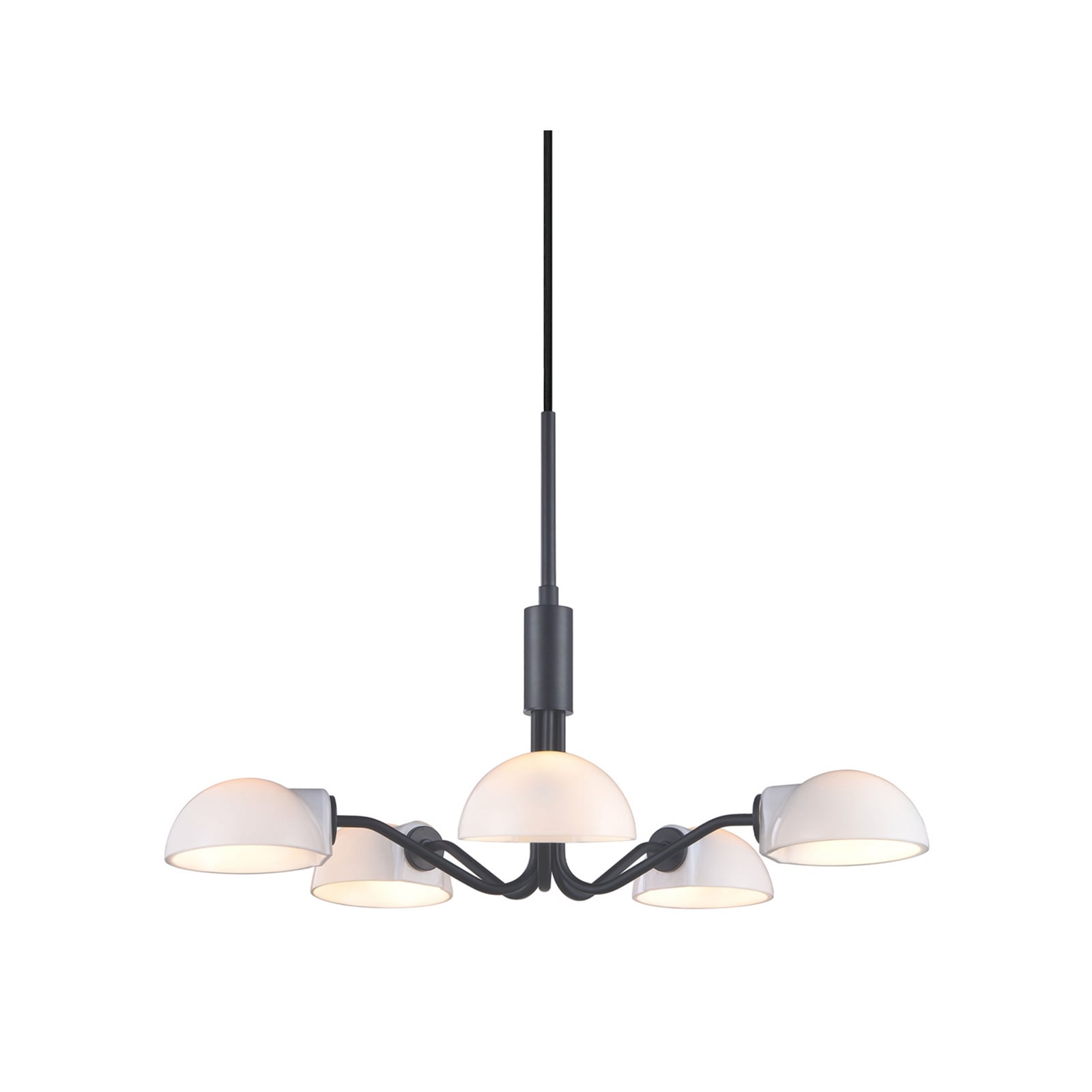 Luster Kjøbenhavn, čierny/opálový, Ø 50 cm – Halo Design