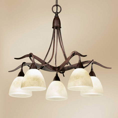 Lampa wisząca Samuele wiejski dom, 5-pkt.,