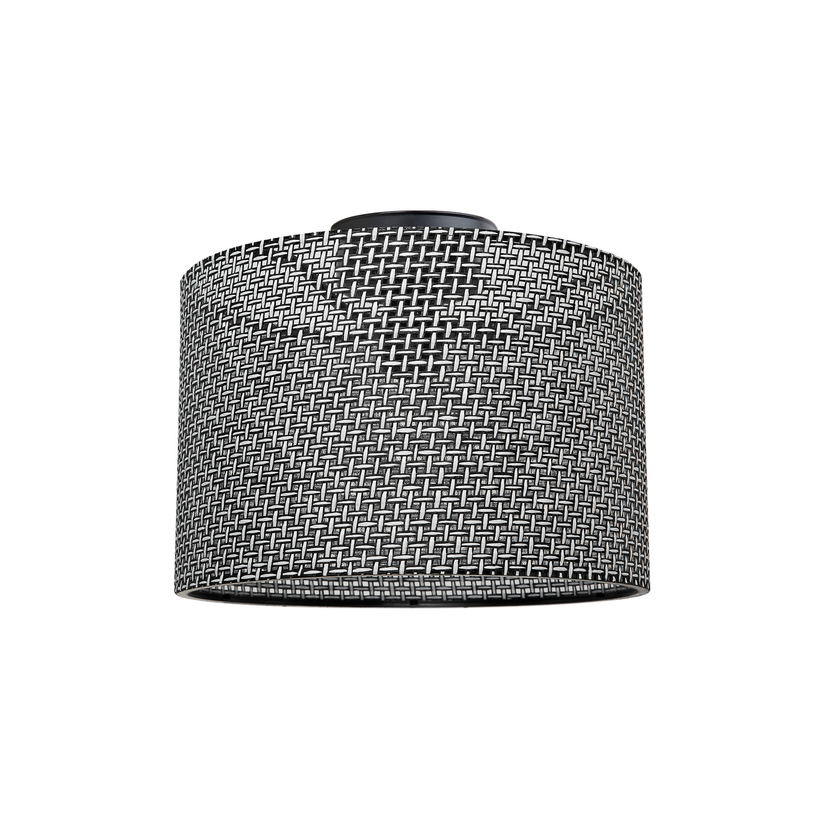 Φωτιστικό οροφής Goza, μαύρο μοτίβο, ύφασμα, Ø 30 cm