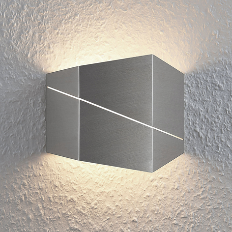 Kinkiet LED Nikolae, 18 cm, nikiel matowy