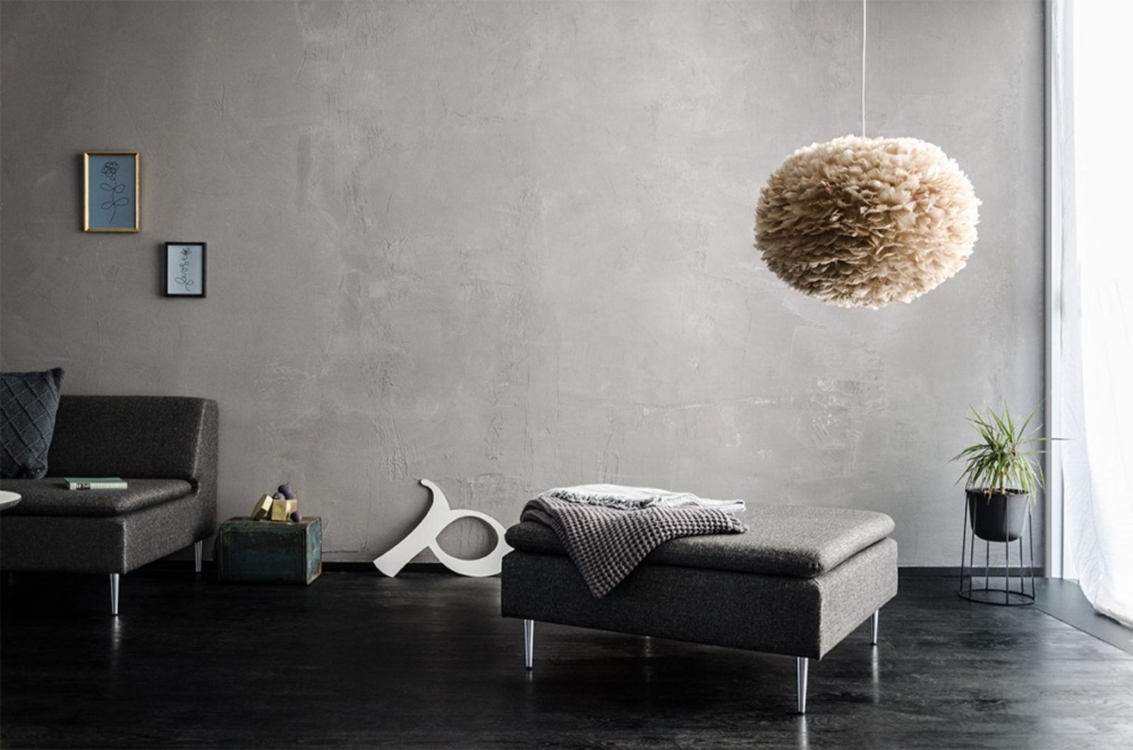 Eos Pendant Large Light Brown/White - UMAGE
