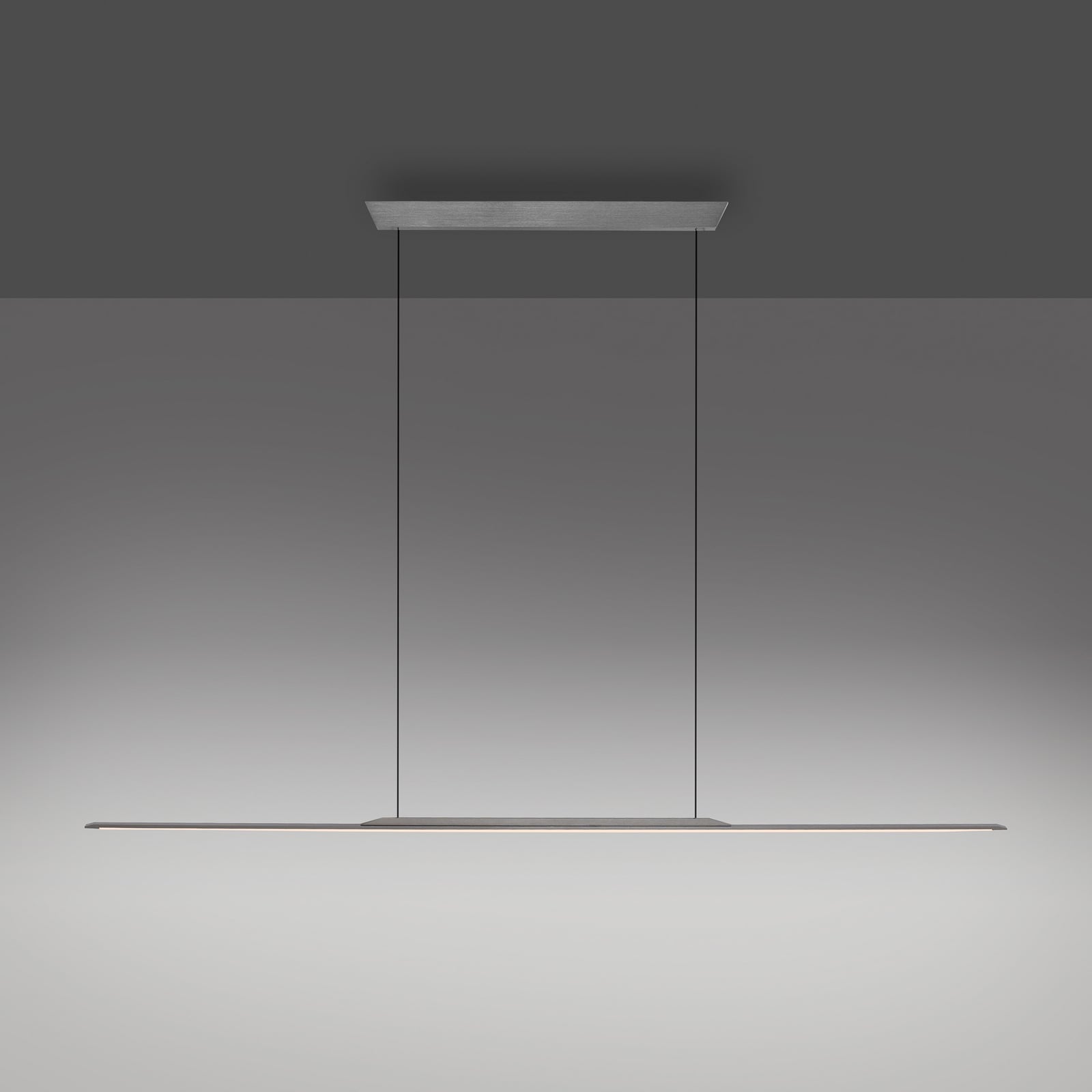 Surface LED-Hängelampe, grau, 160cm, Alu, 3.000 K - PURE