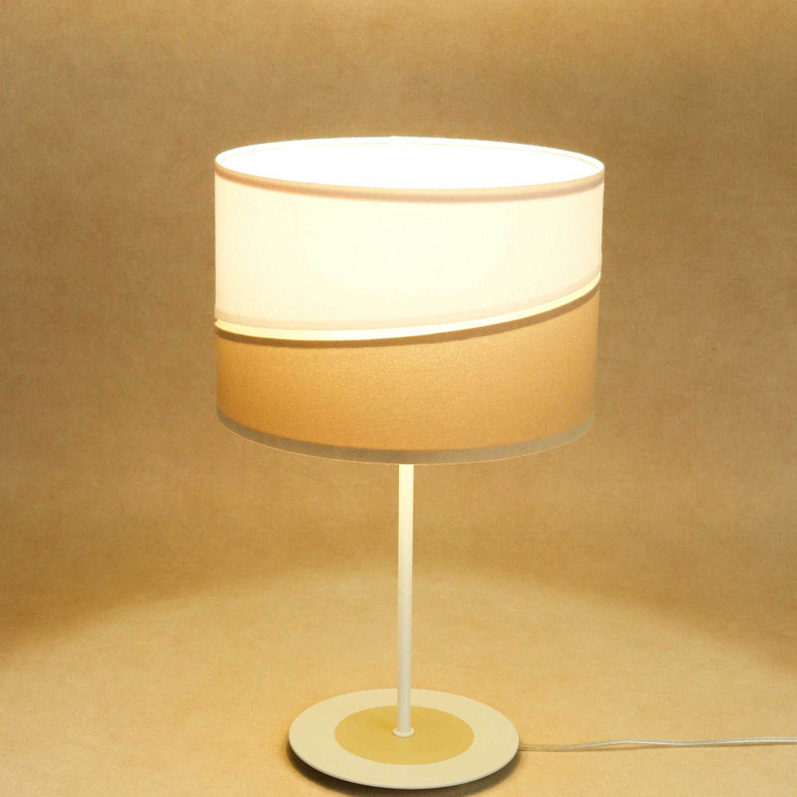 Stolní lampa Susan, bílá/béžová/zlatá