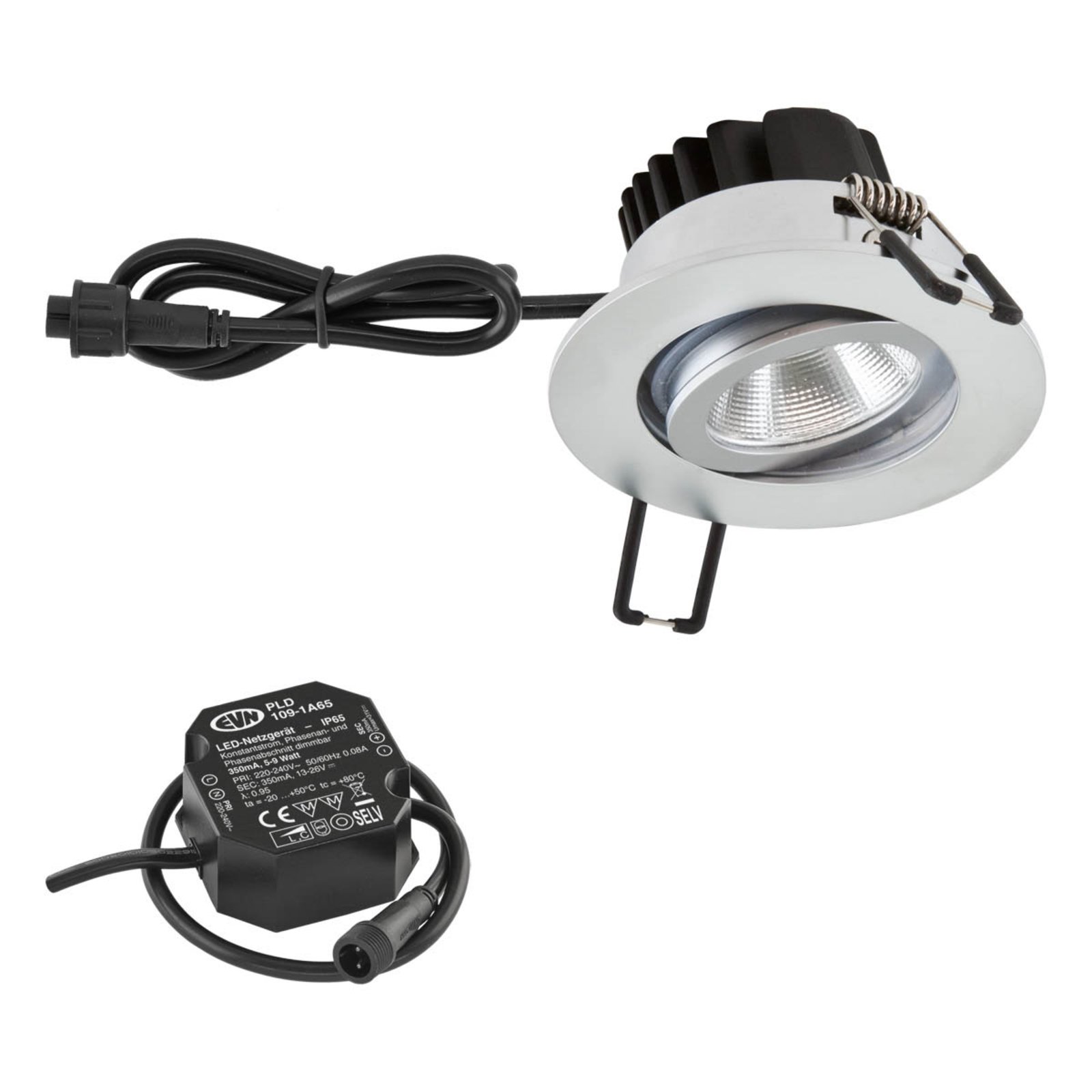 EVN PC65 LED recessed light, round, 3000K
