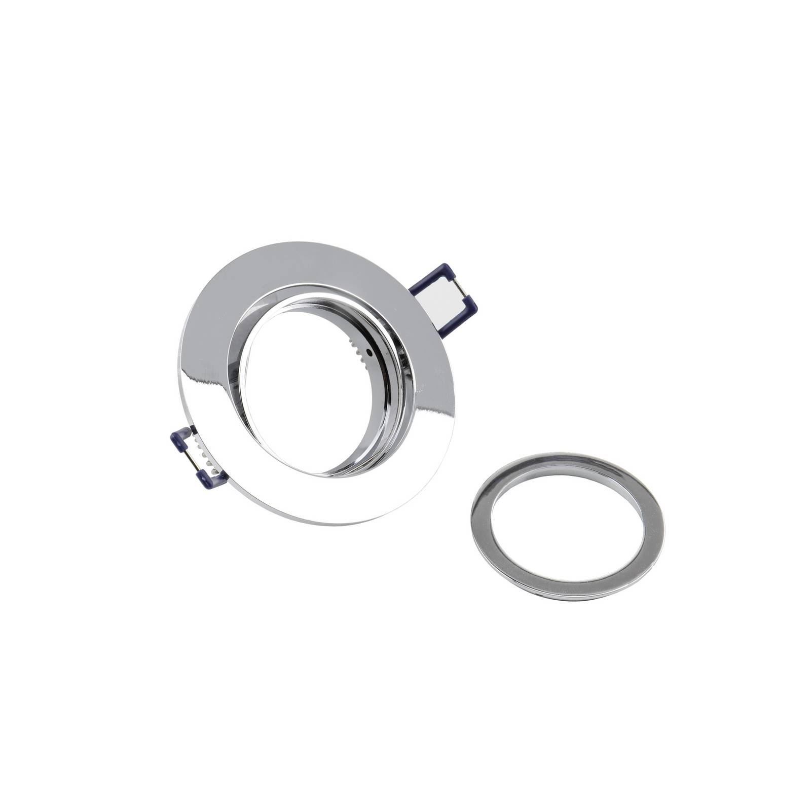 Deckeneinbauleuchte Samsola, silber glänzend, Ø 8 cm, Metall günstig online kaufen