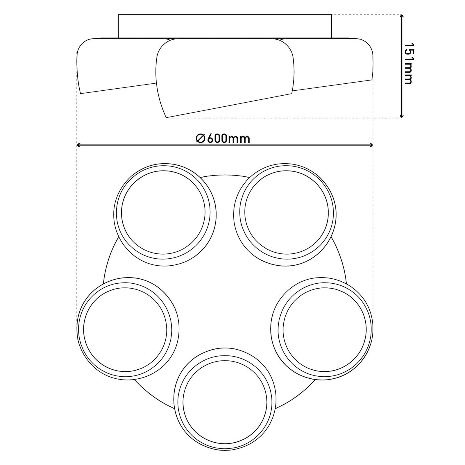 Lampa sufitowa LED Eliora, 5-punktowa, biała, CCT, pilot zdalnego sterowania