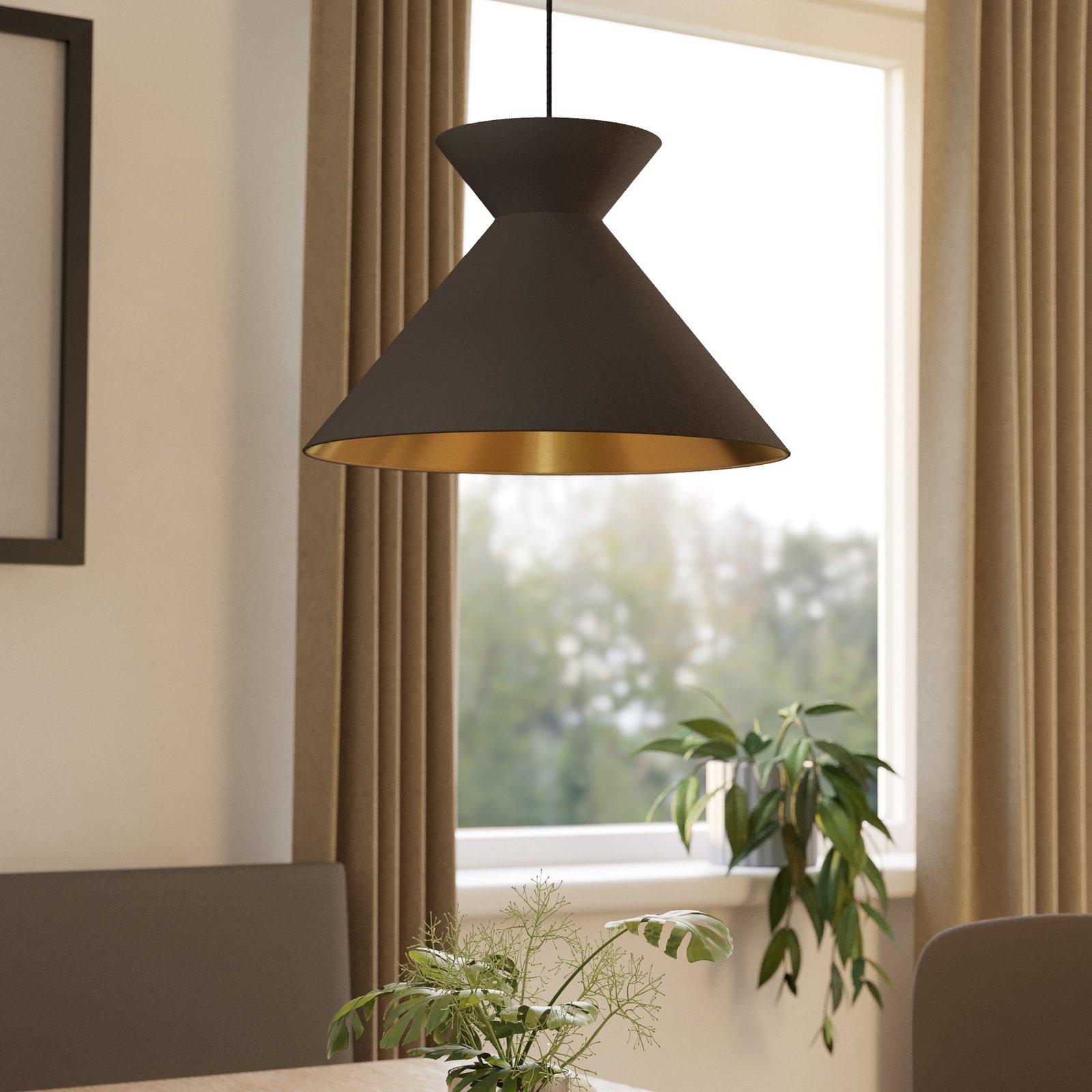 Висящо осветление Nastasia cappuccino/месинг 1 светлина