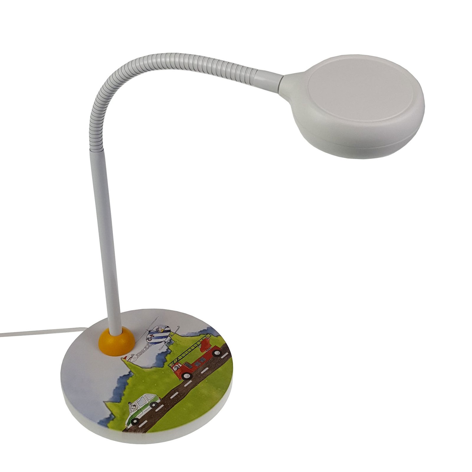Cars table lamp with a flexible arm