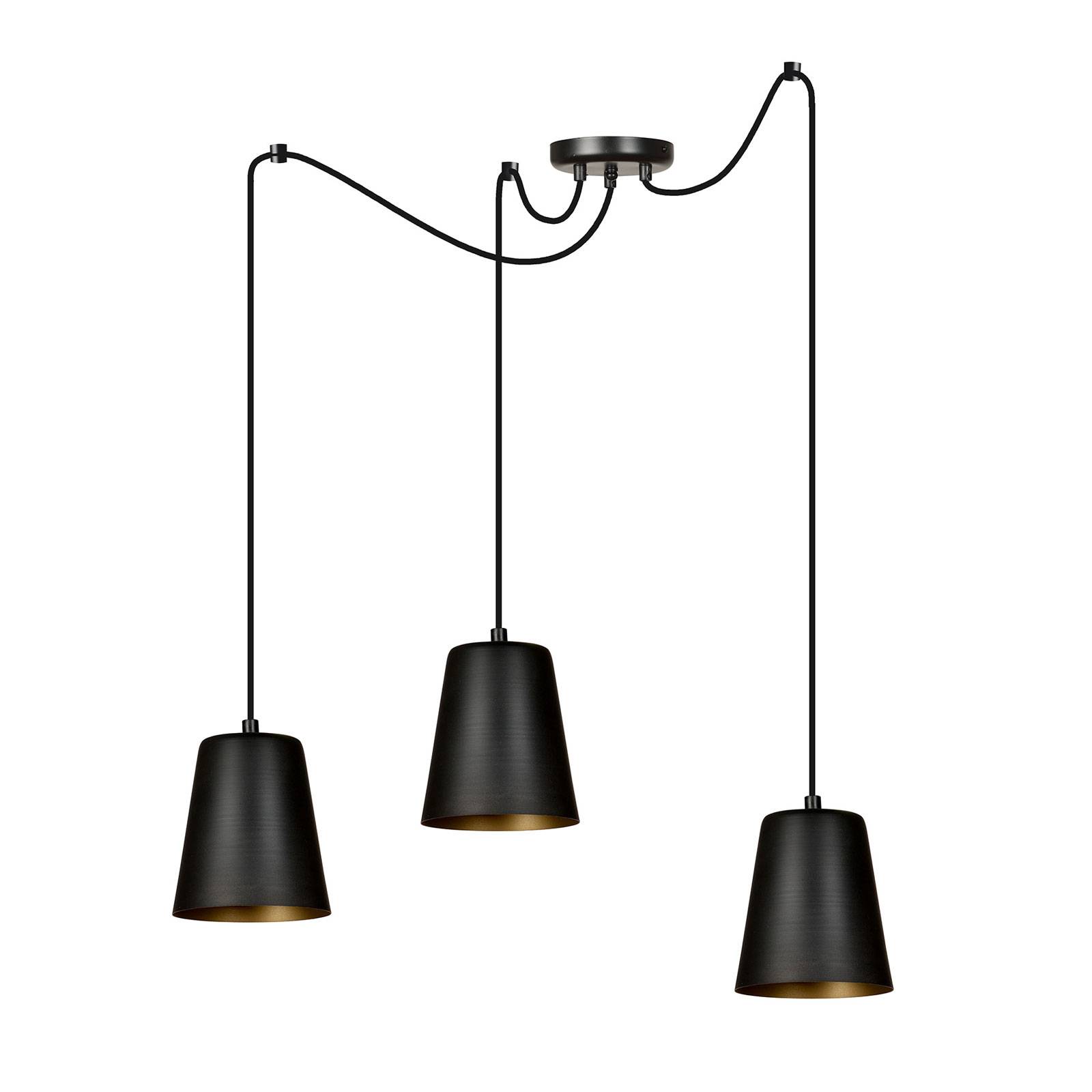 Pendellampa Link i svart, 3 lampor
