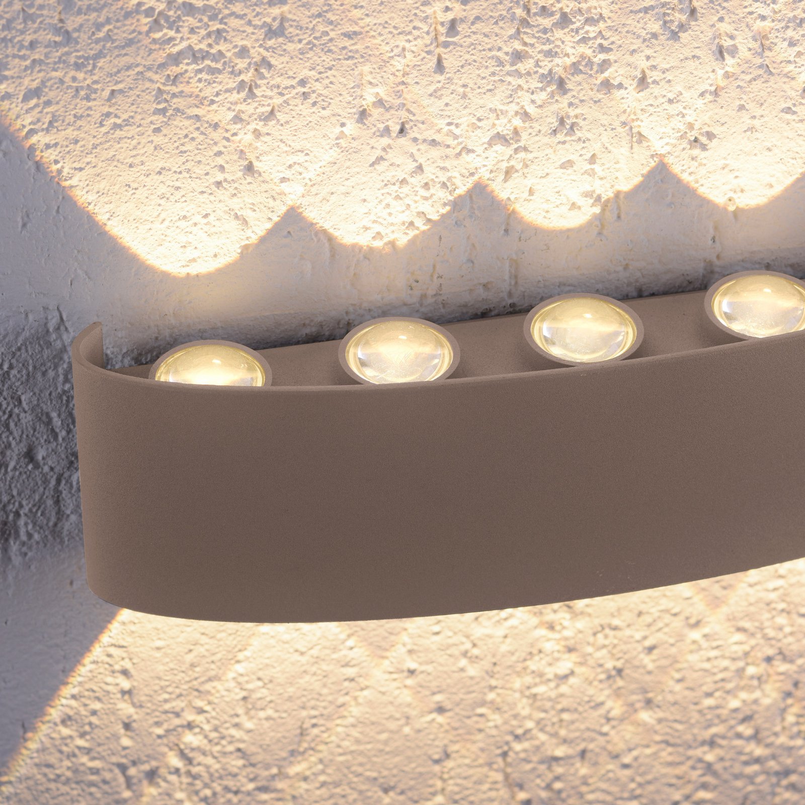 Paul Neuhaus applique da esterni LED Carlo, 27 cm, color sabbia