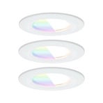Nova Coin Smart recessed lamp, white, Ø 7.8 cm, RGBW, set of 3 – Paulmann