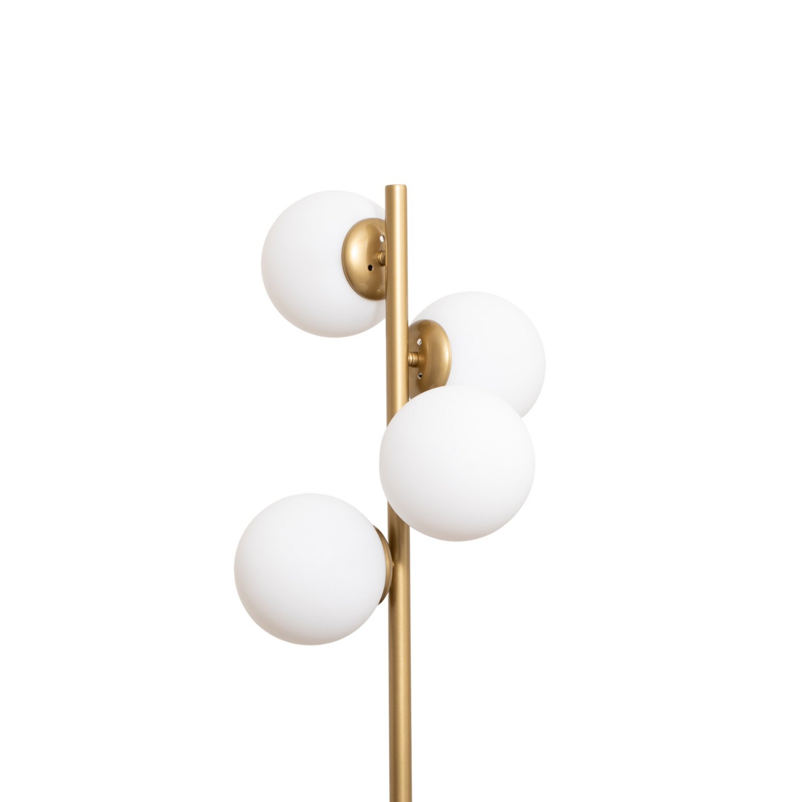 Lampe sur pied Faze, dorée, verre, 130 cm, à 4 lampes, E27