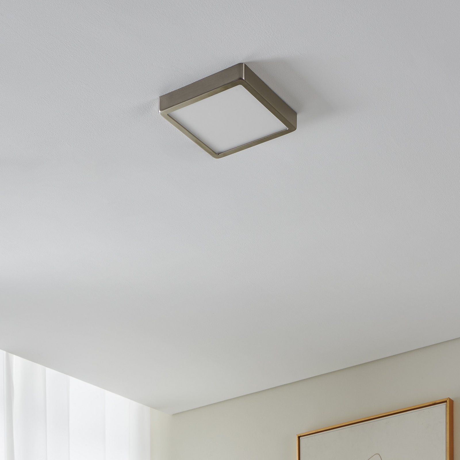 EGLO connect Таванна лампа Fueva-Z 21x21cm никел EGLO connect Таванна лампа Fueva-Z 21x21cm никел