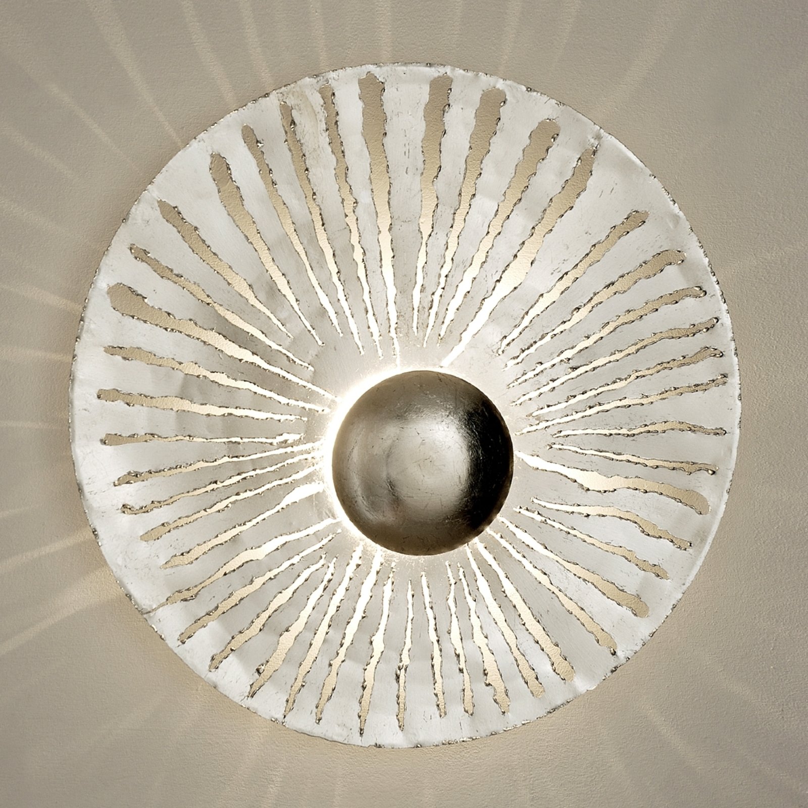 Candeeiro de parede LED Pietro, forma redonda, prateado