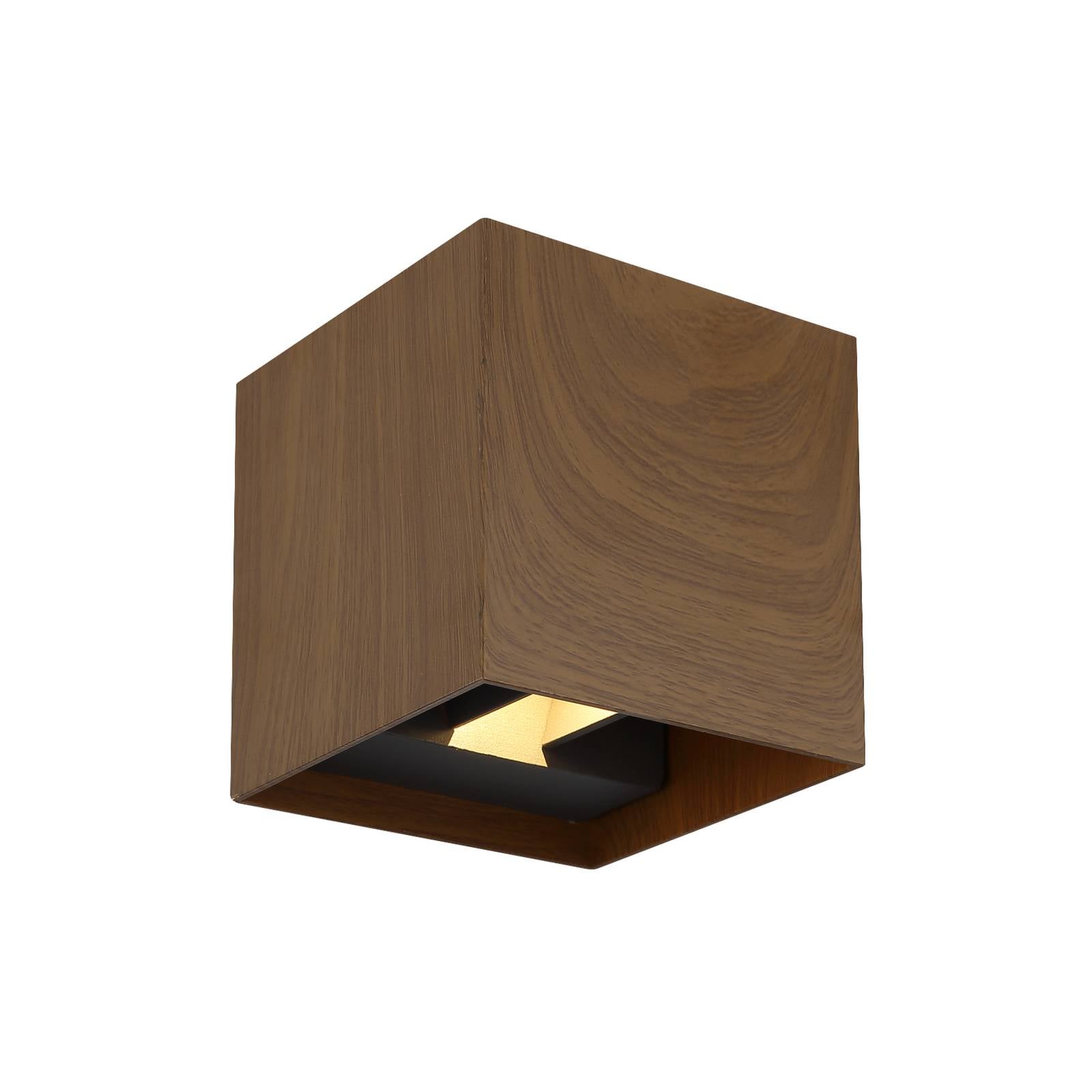 LED-Außenwandlampe Veronika, Holzoptik, up/down, IP54