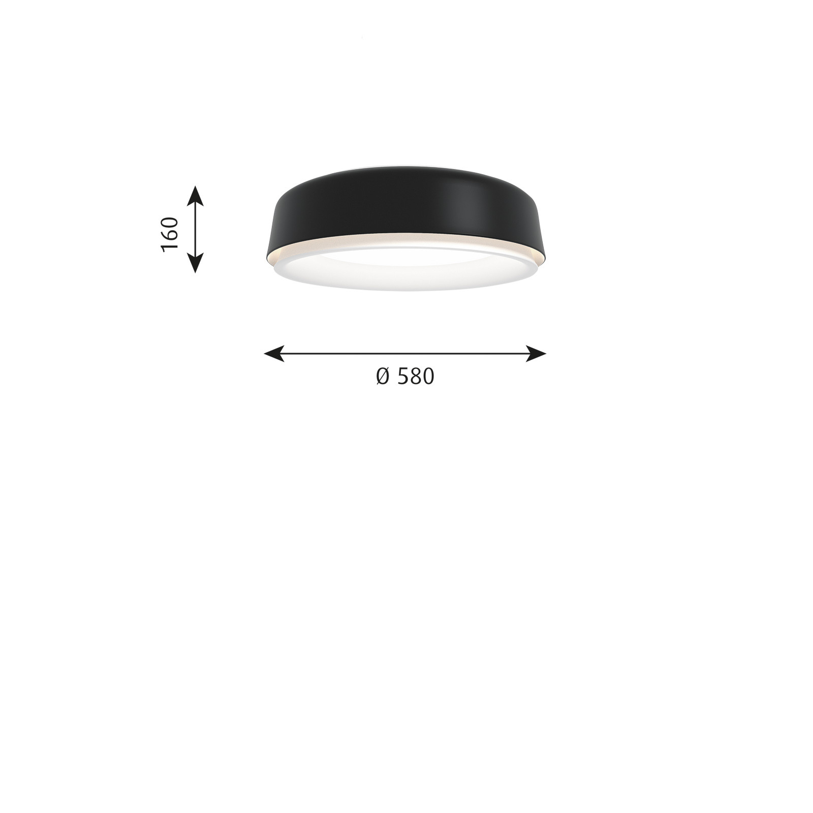 Louis Poulsen LP Grand plafonieră Ø 58 cm negru