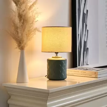 PauleenCrystal Velours mit Glasfuß Tischlampe