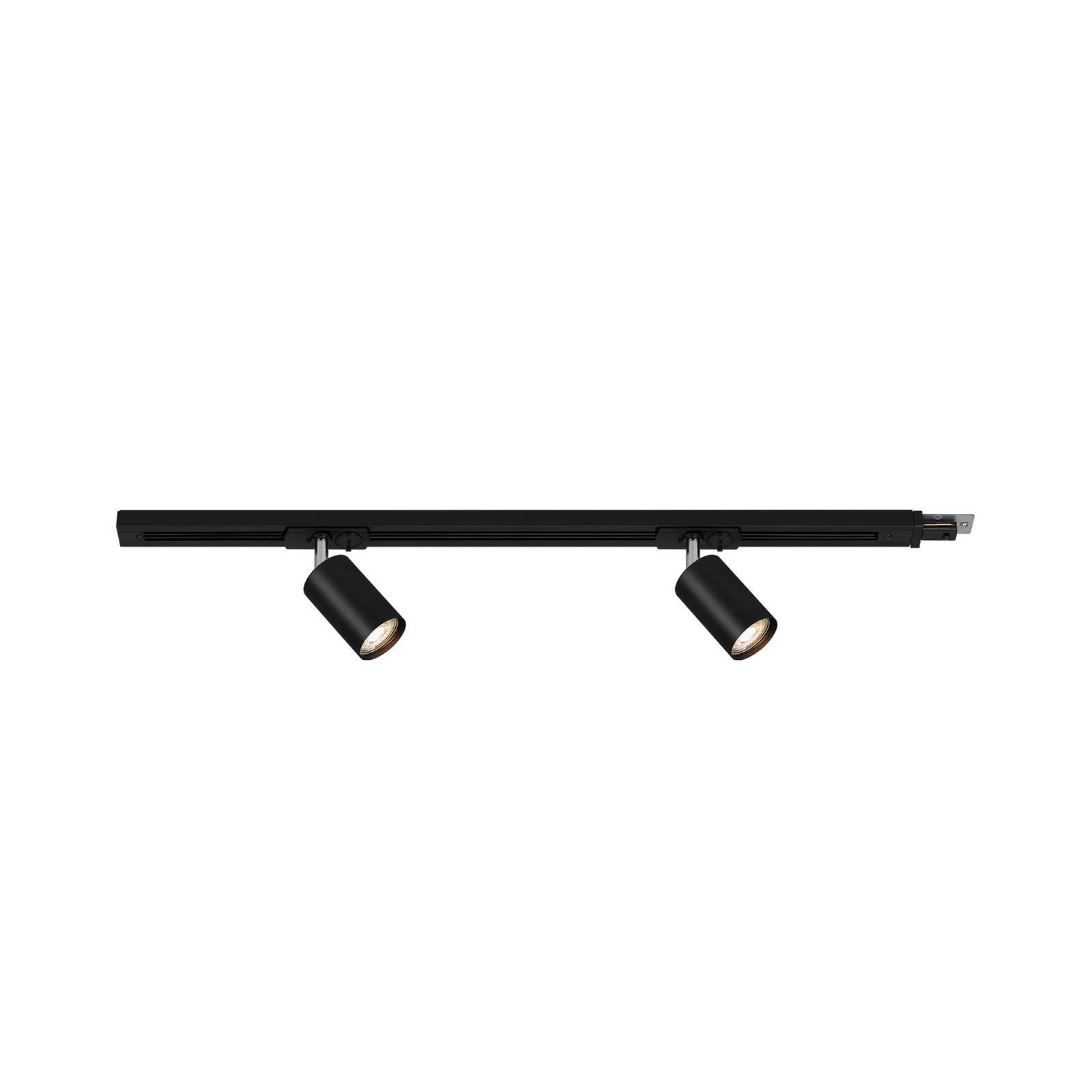 Schienensystem Erweiterung, schwarz, 80 cm Schiene, 2 Spots