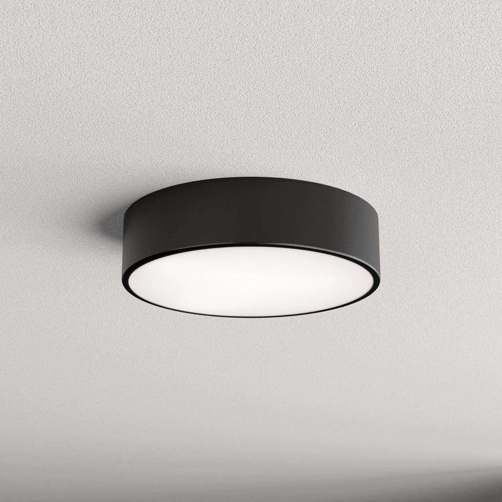 TEMAR LIGHTING Plafonieră Cleo 300 IP54 Ø 30 cm negru - Camera de zi / sufragerie - modern - Metal