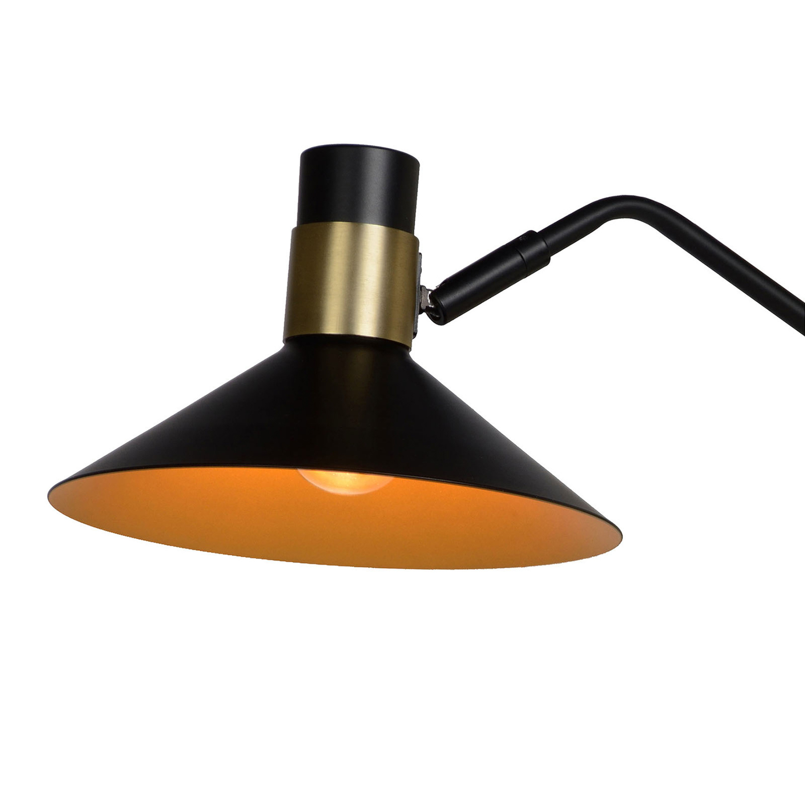 Pepijn floor lamp in black and gold, 1-bulb