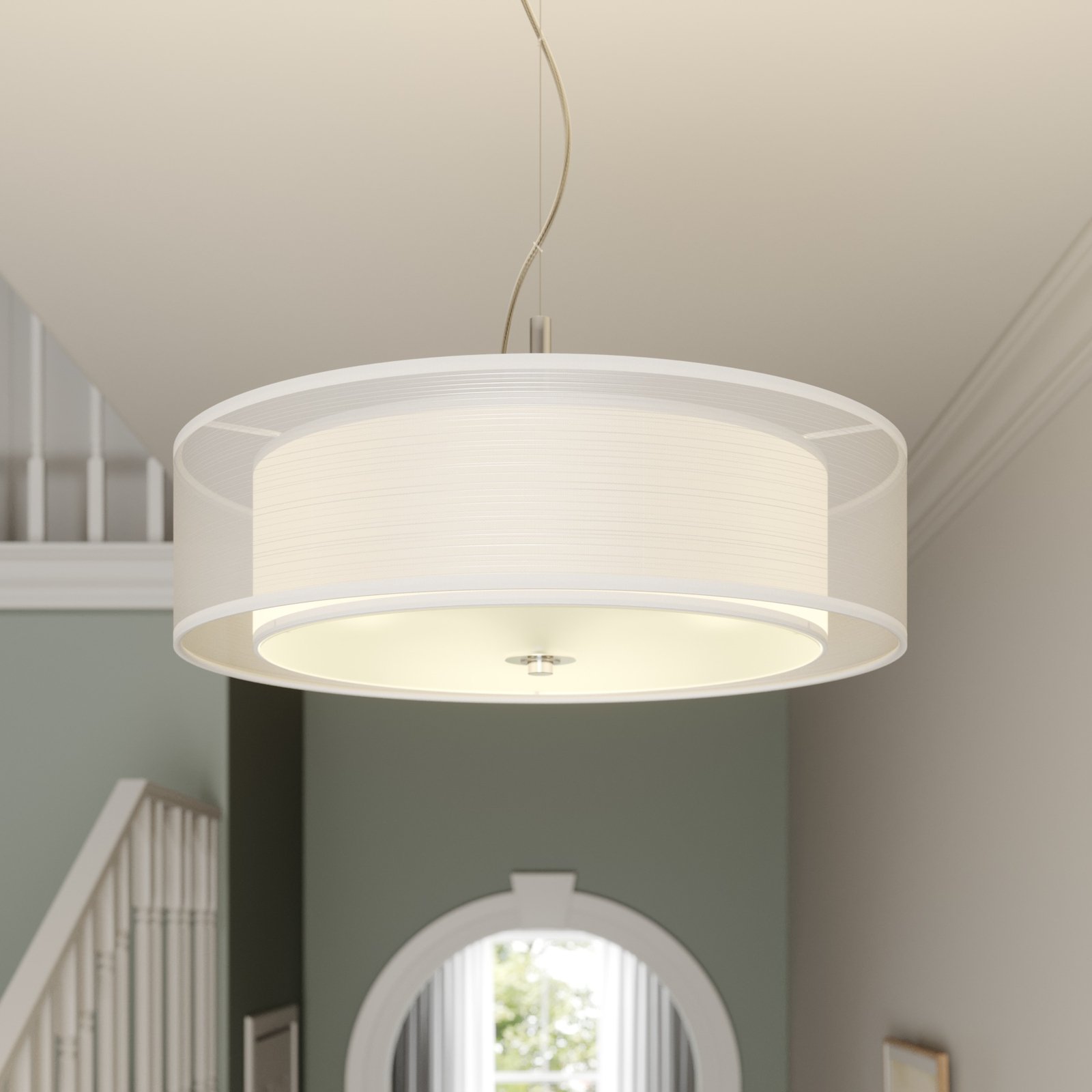 Textilná závesná lampa Pikka E27 LED žiarovky