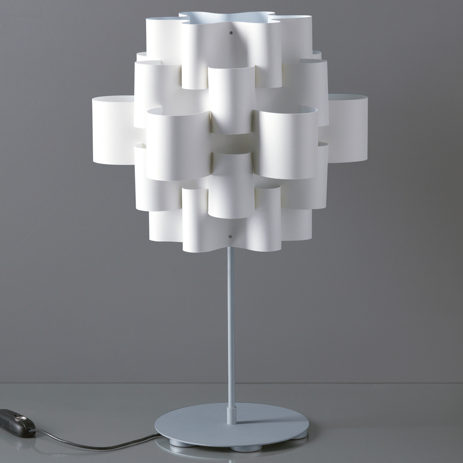 Exceptional designer table lamp Sun in white